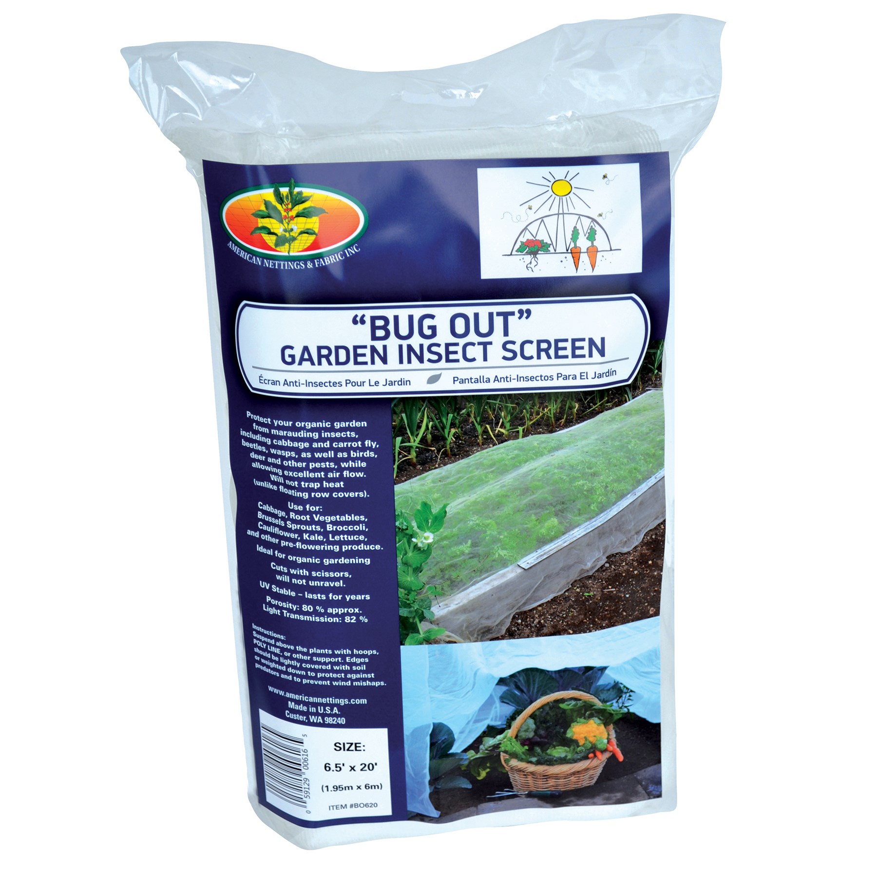 ANF 6.5'x20' Bugout Garden Screen Clear — priced per each; minimum 3; multiples of 3