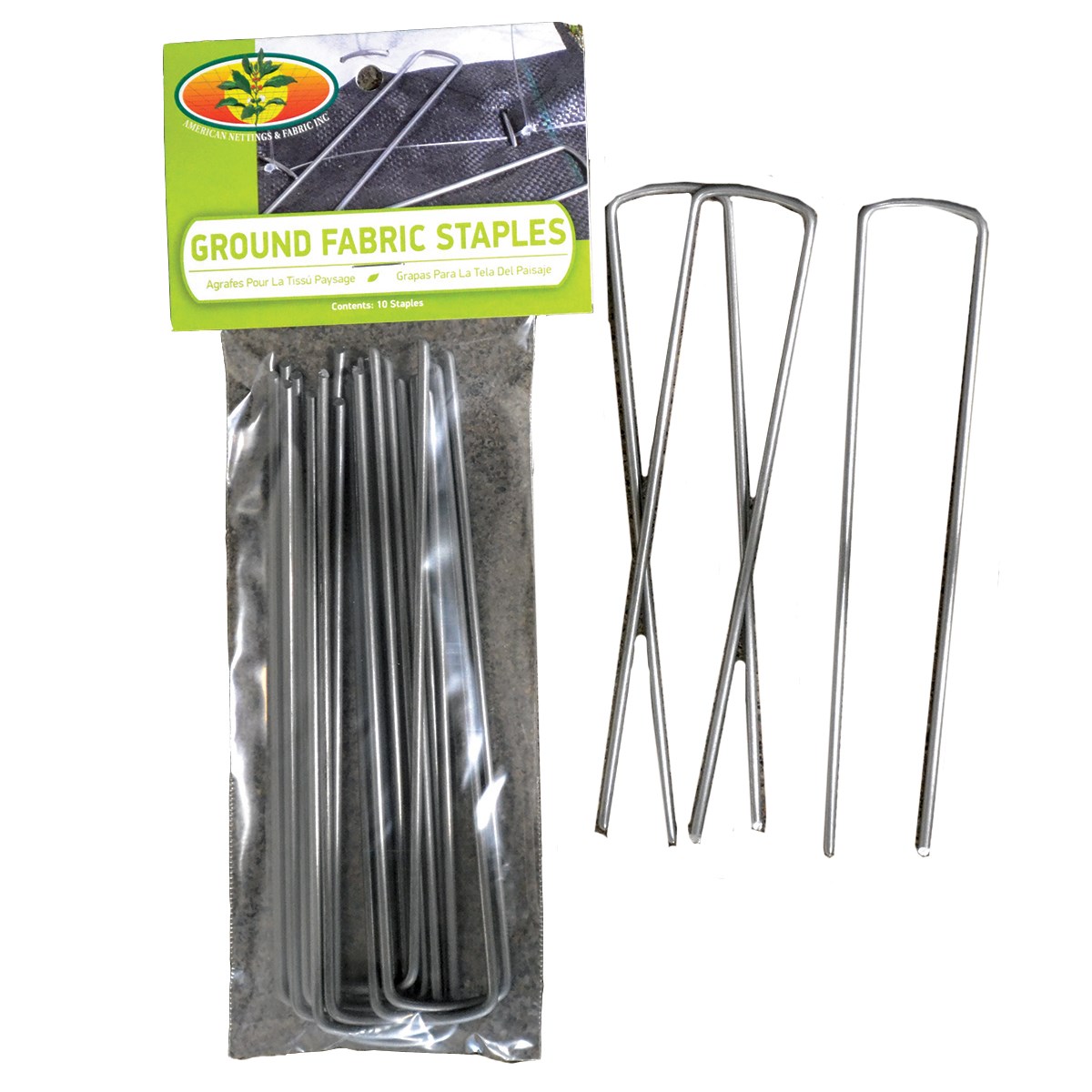 ANF 10pk 6" Fabric Staples Steel
