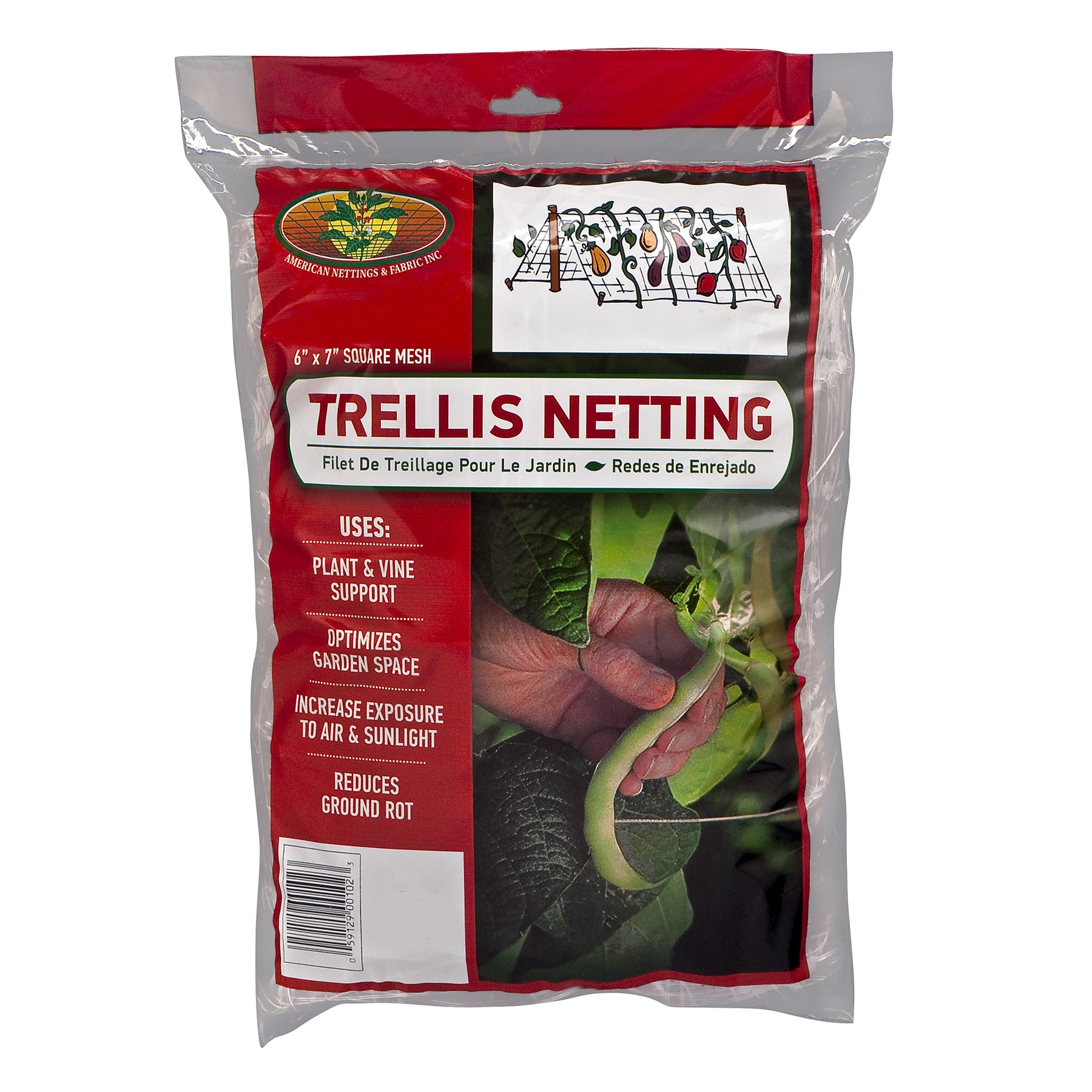 ANF 6.5'x12' Trellis Net Clear — priced per each; minimum 12; multiples of 12