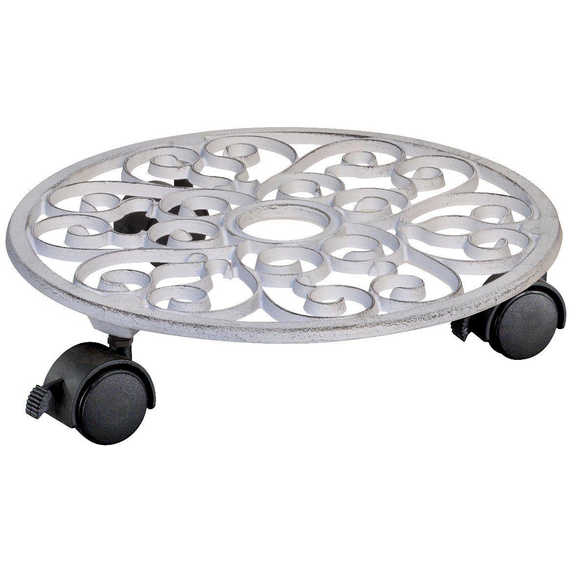 Wagner White Cast Iron Plant Caddy — priced per each; minimum 8; multiples of 8