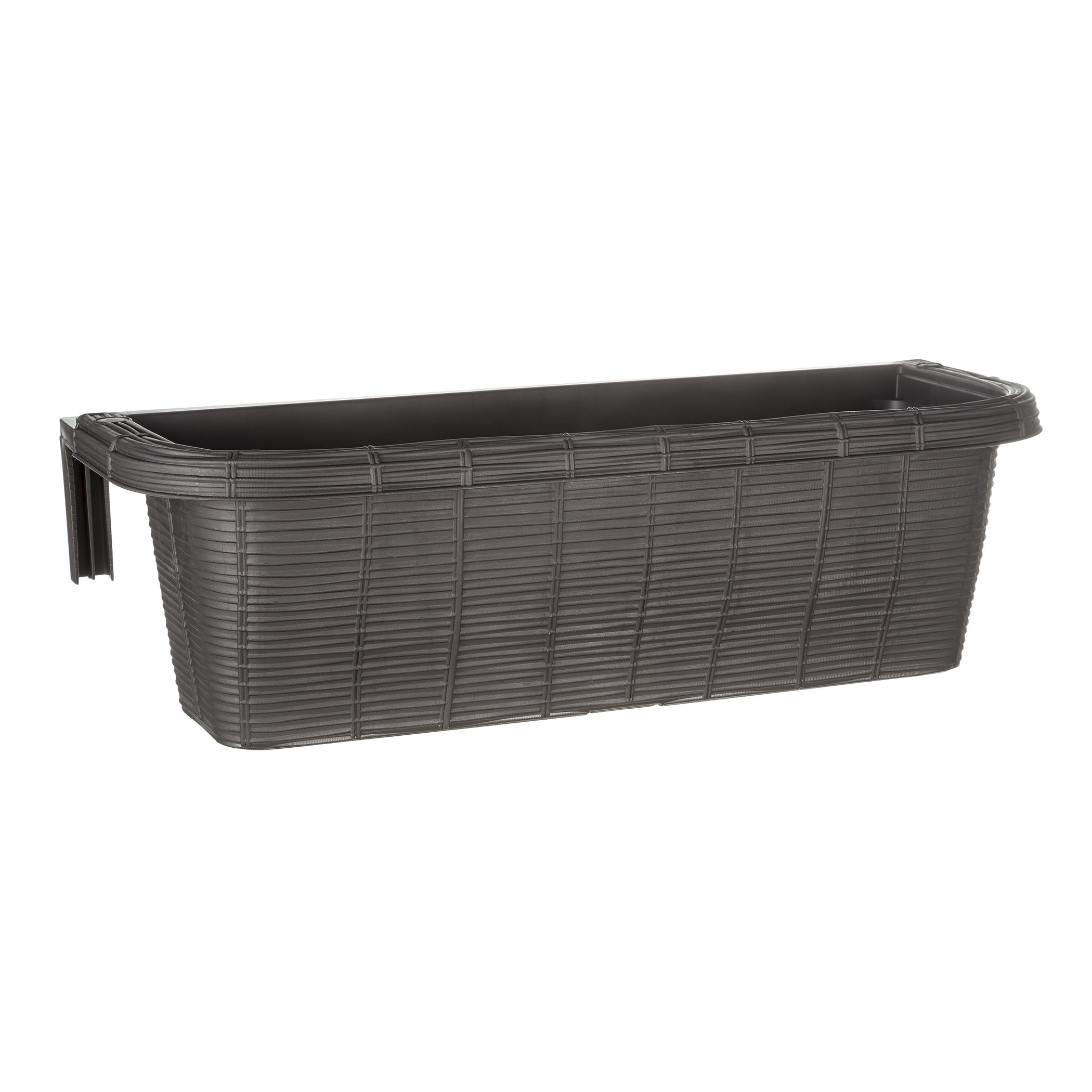 Apollo 24" Rattan Adjustable Rail Planter Grey — priced per each; minimum 24; multiples of 24