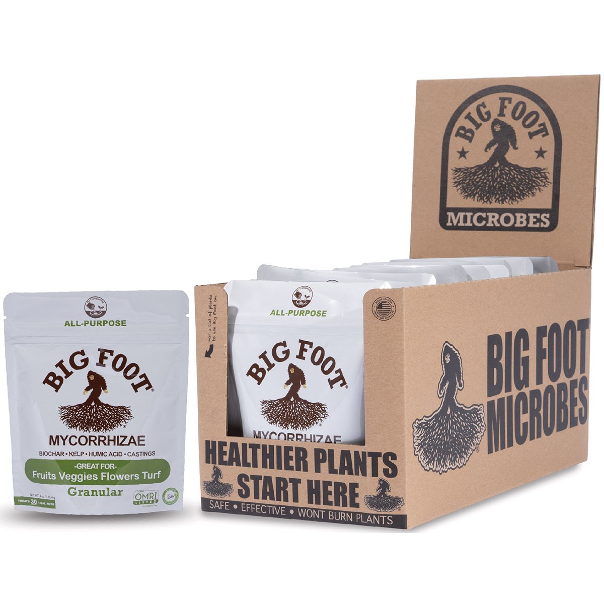 Big Foot 4oz Mycorrhizae Granular — priced per each; minimum 15; multiples of 15