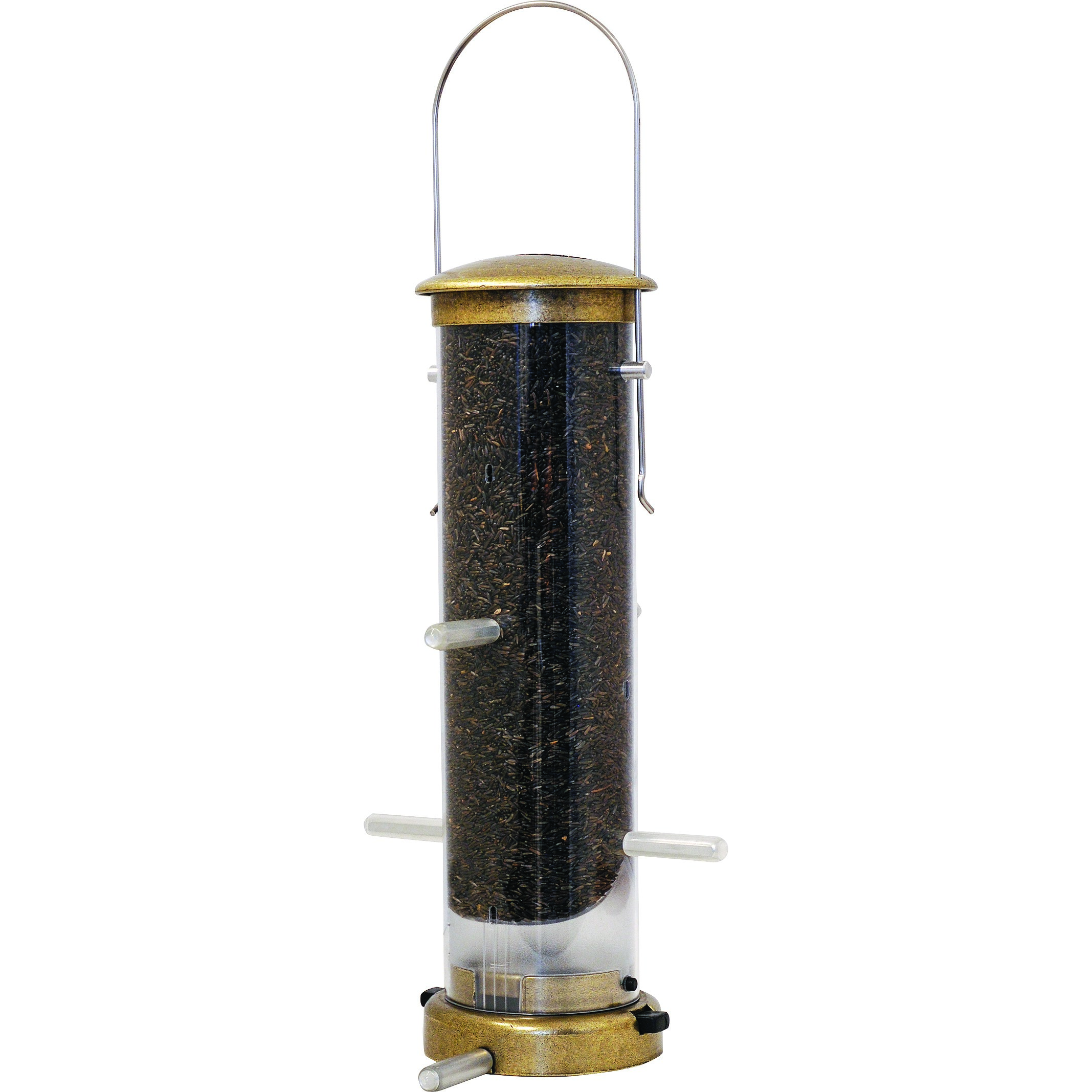 Aspects Small Antique Brass Thistle Tube Feeder Quick Clean