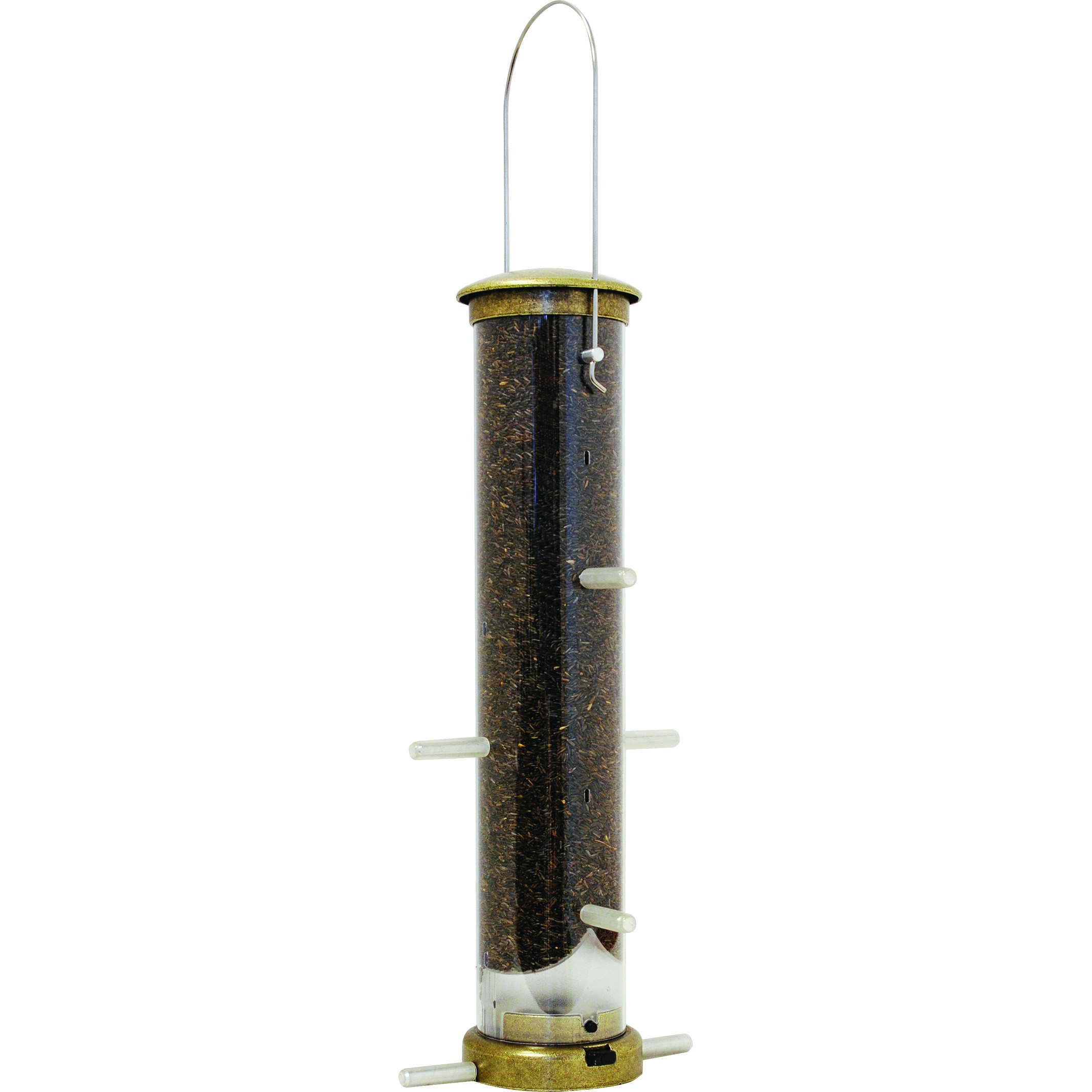 Aspects Medium Antique Brass Thistle Tube Feeder Quick Clean