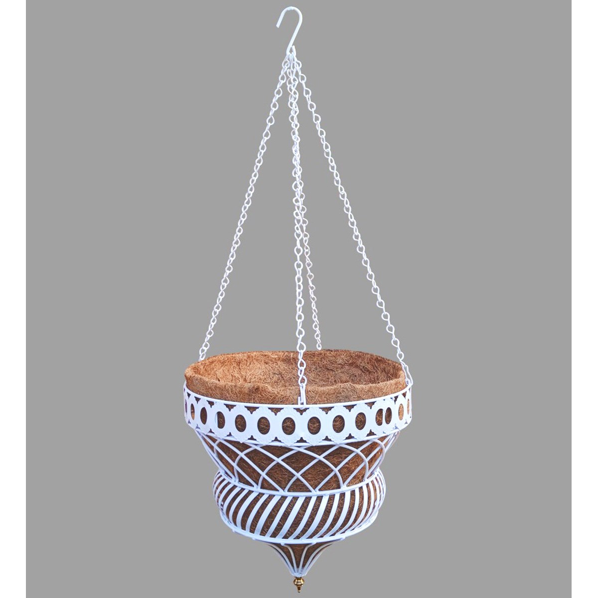 Austram 12' Queen Anne Parasol Hanging Planter White