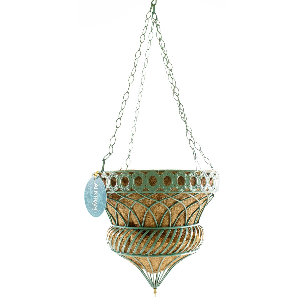 Austram 14" Queen Anne Parasol Hanging Planter Green — priced per each; minimum 6; multiples of 6