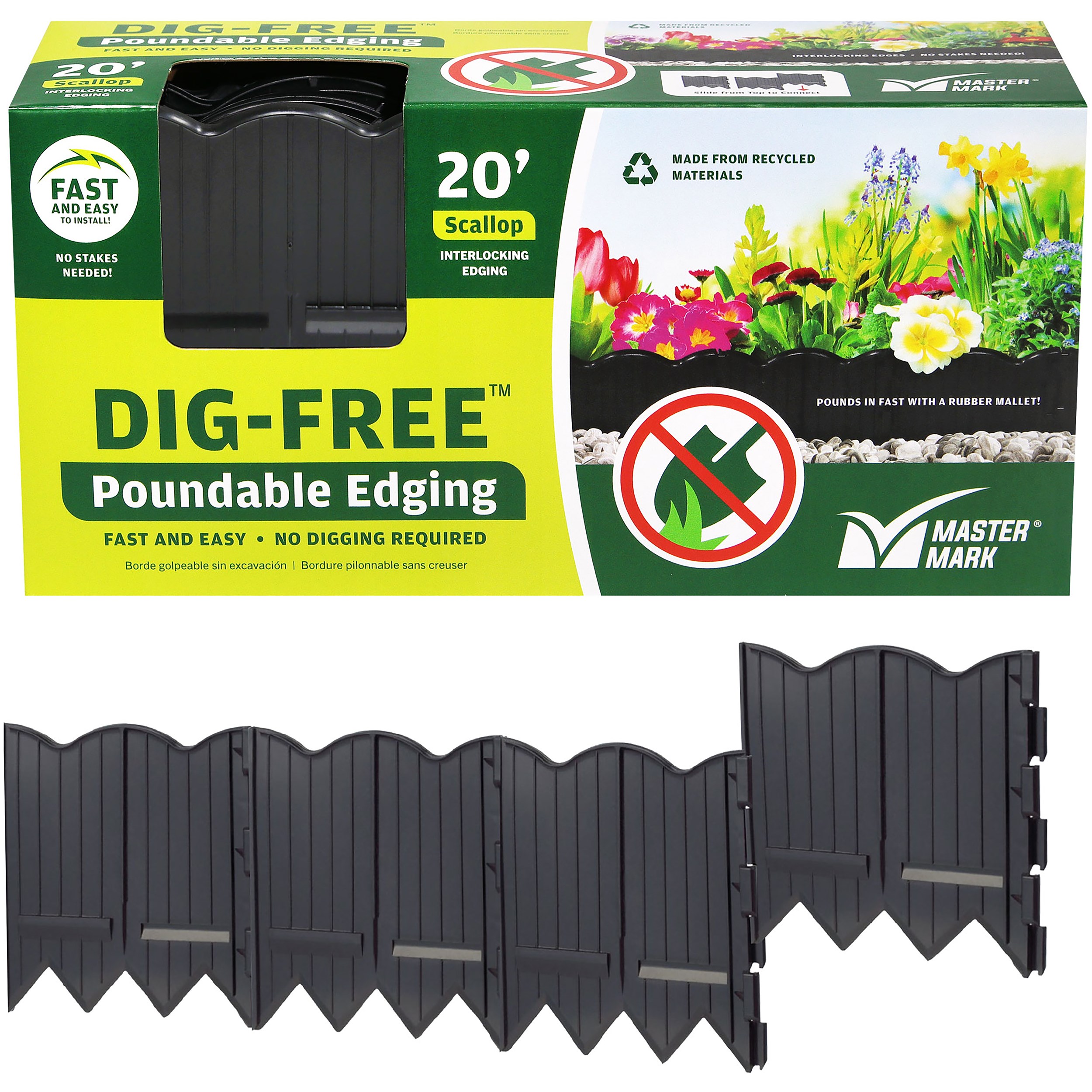 Master Mark 20' Black Poundable Edging