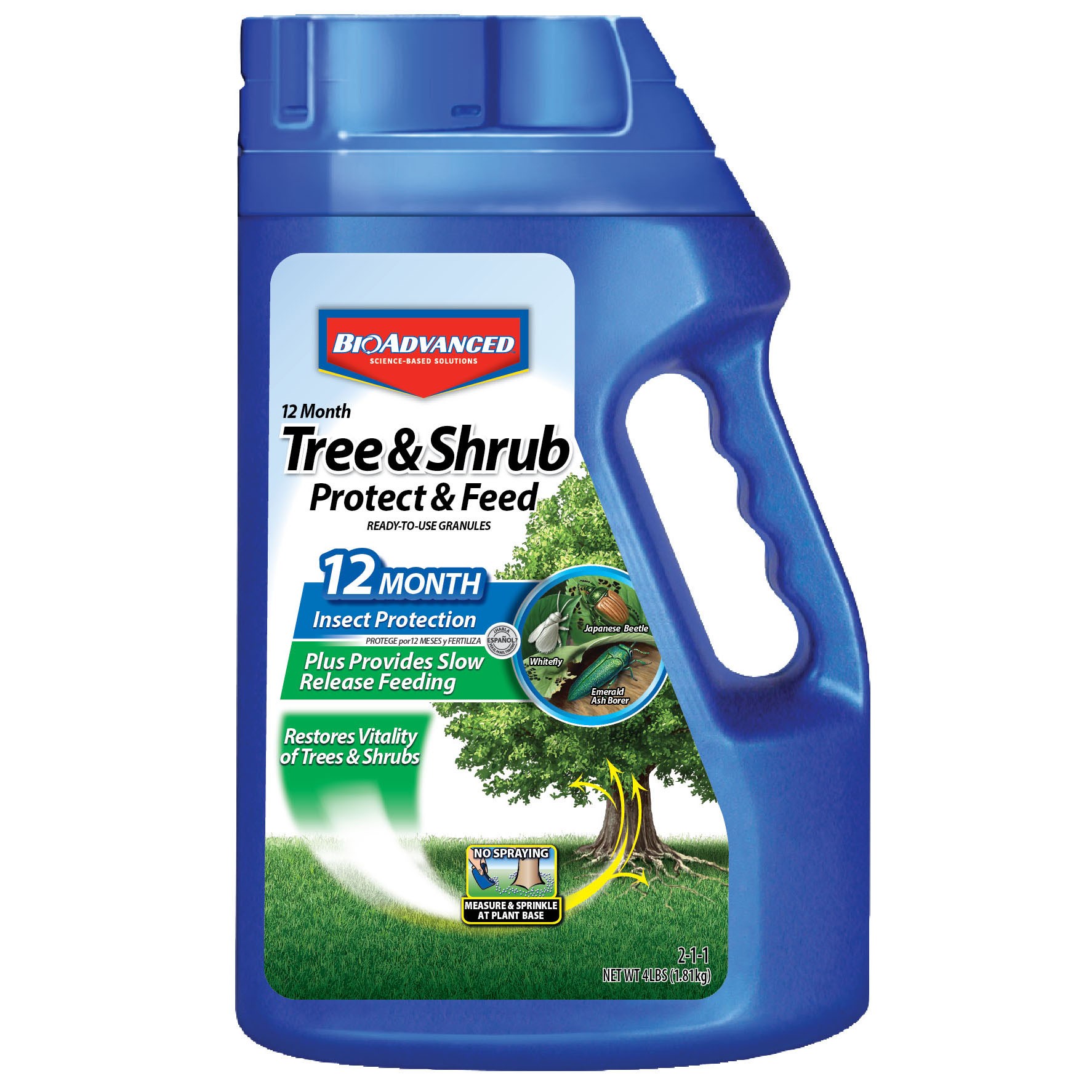 BioAdvanced 4# 12 Month Tree & Shrub Protect & Feed Granules *OK for NY* (Keywords: Bayer )