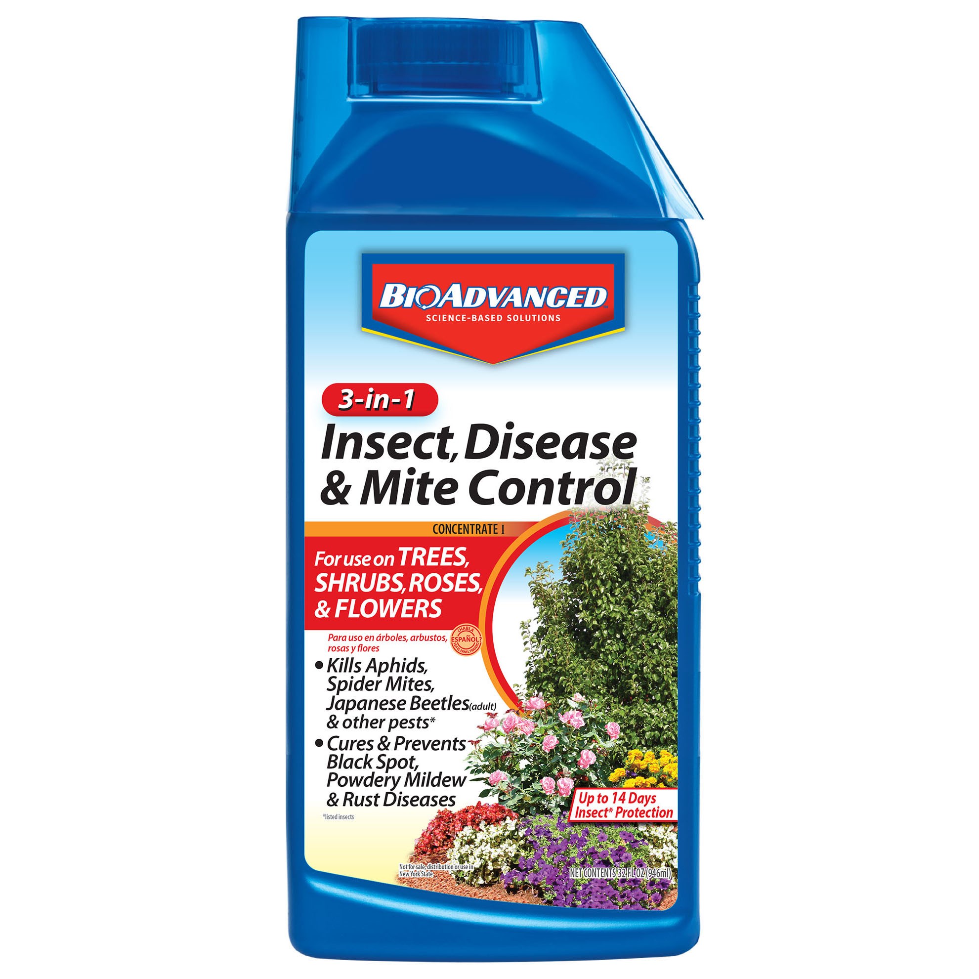 BioAdvanced 32oz 3-in-1 Insect Disease Mite Concentrate Non-Neonic — priced per each; minimum 8; multiples of 8