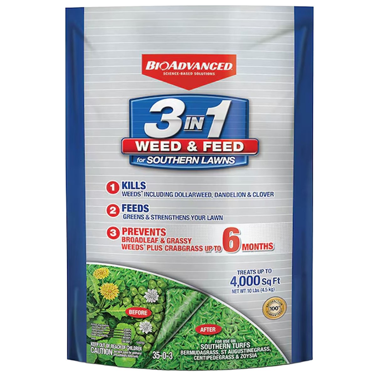 BioAdvanced 10# 3-in-1 Weed & Feed 4M South Lawn