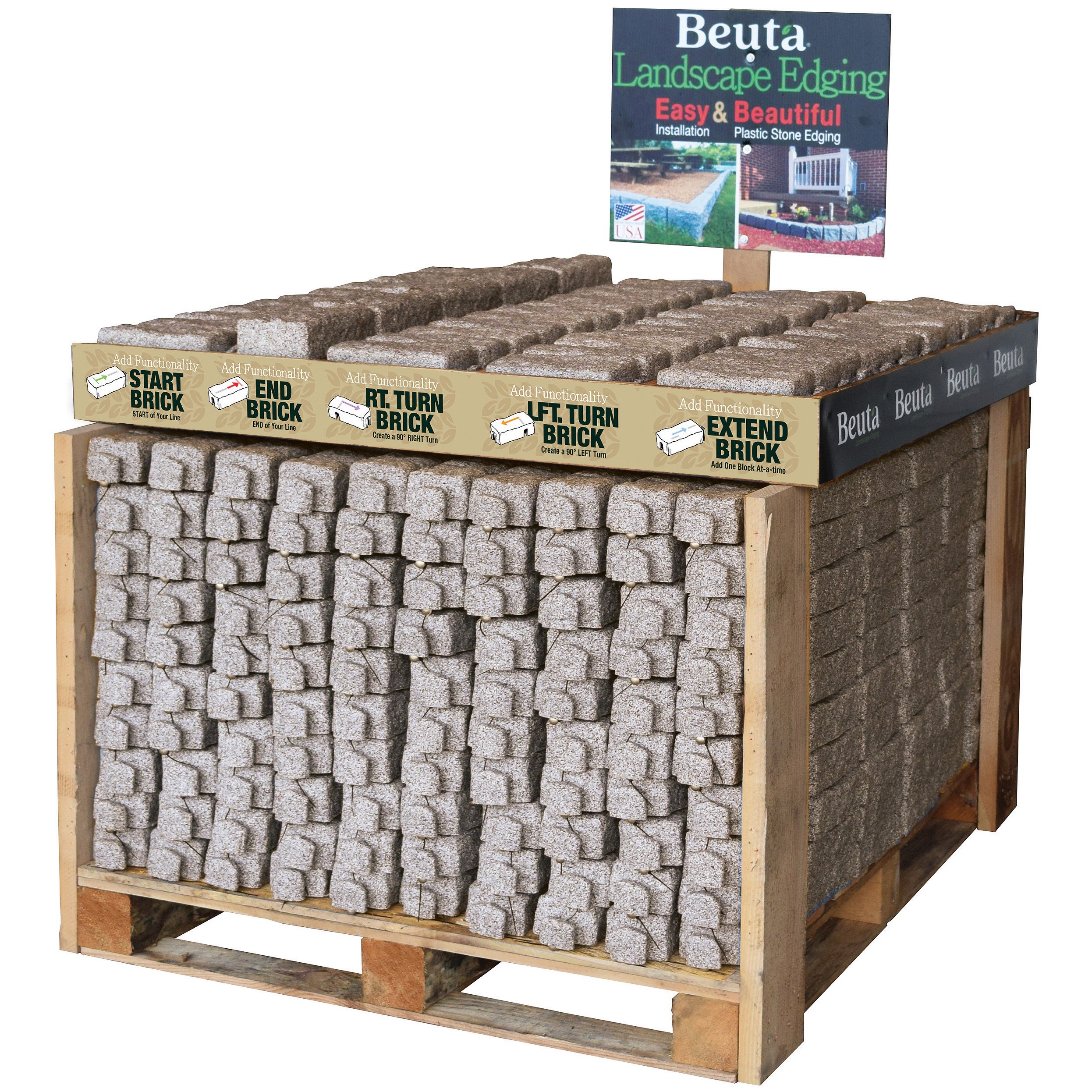 Beuta Brick Retail Pallet Display Sandstone