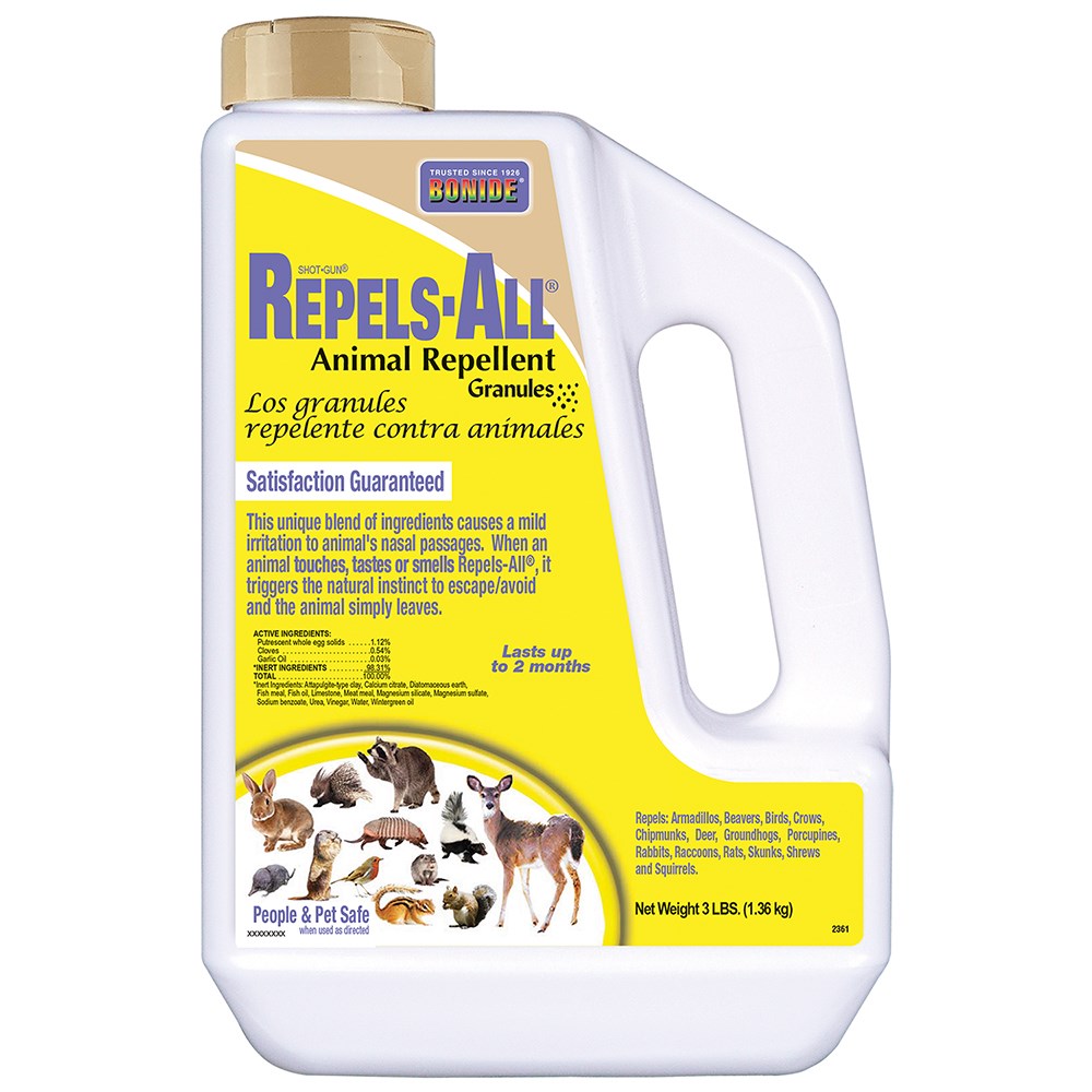 Bonide 3# Repels-All Granules — priced per each; minimum 4; multiples of 4