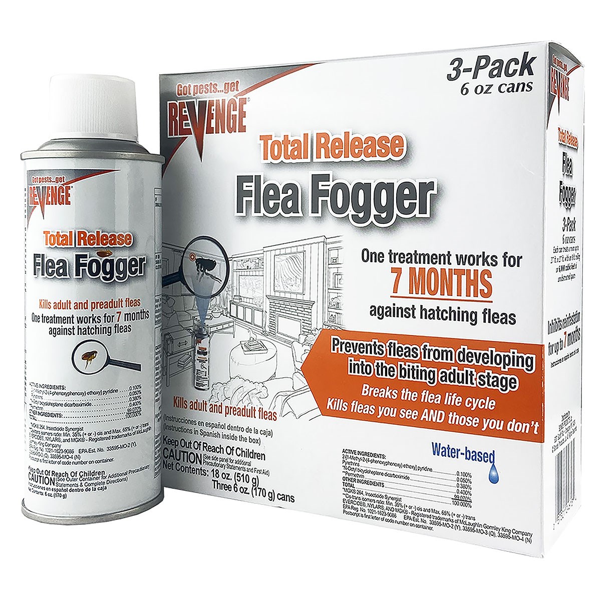 Revenge 6oz 3pk Flea Fogger