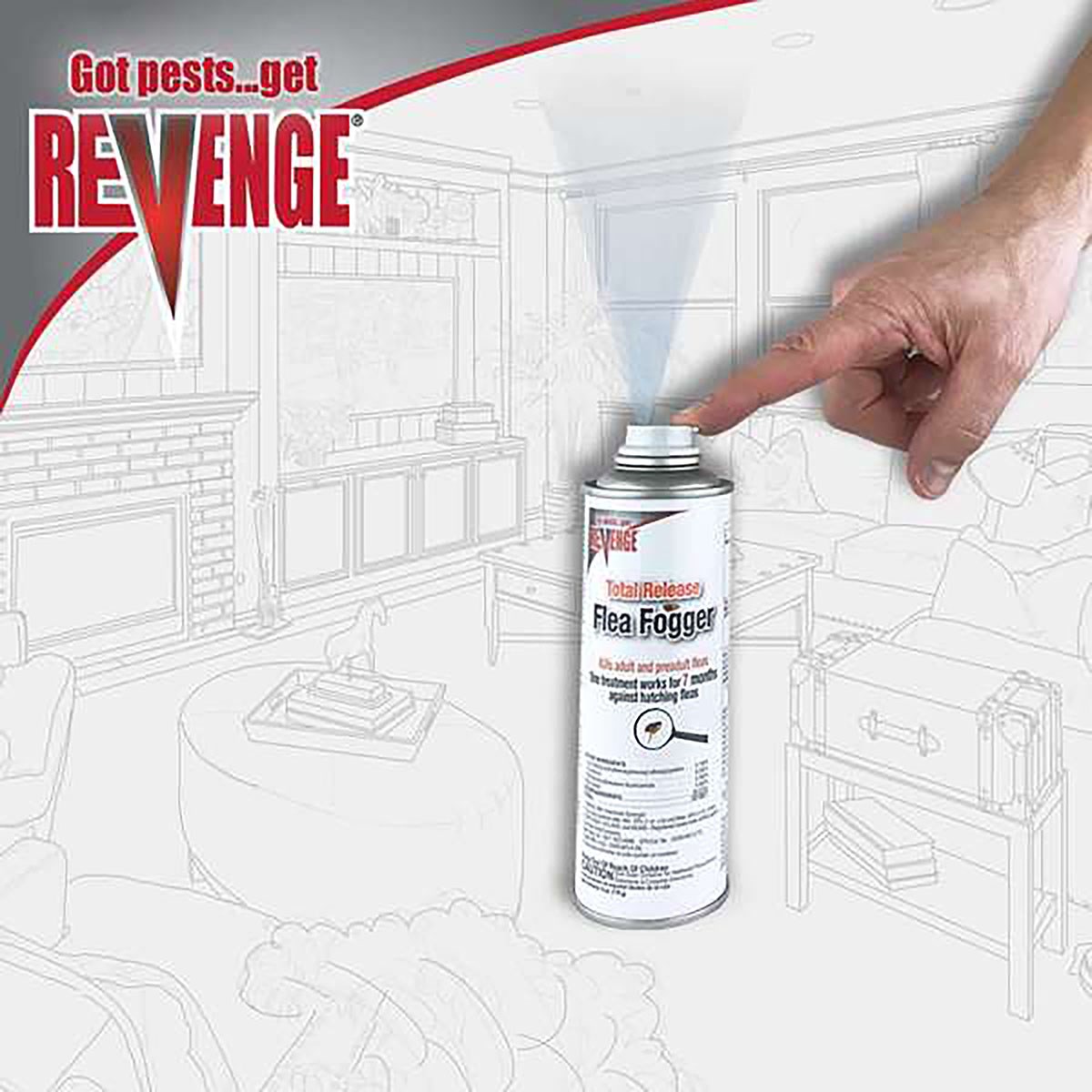 Revenge 6oz 3pk Flea Fogger - Image 2