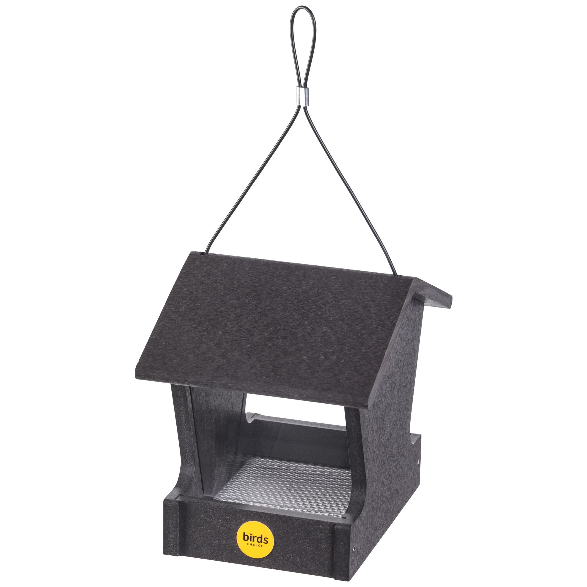Birds Choice Hopper Feeder Recycled Plastic Bristol Black 1.5# Capacity — priced per each; minimum 2; multiples of 2