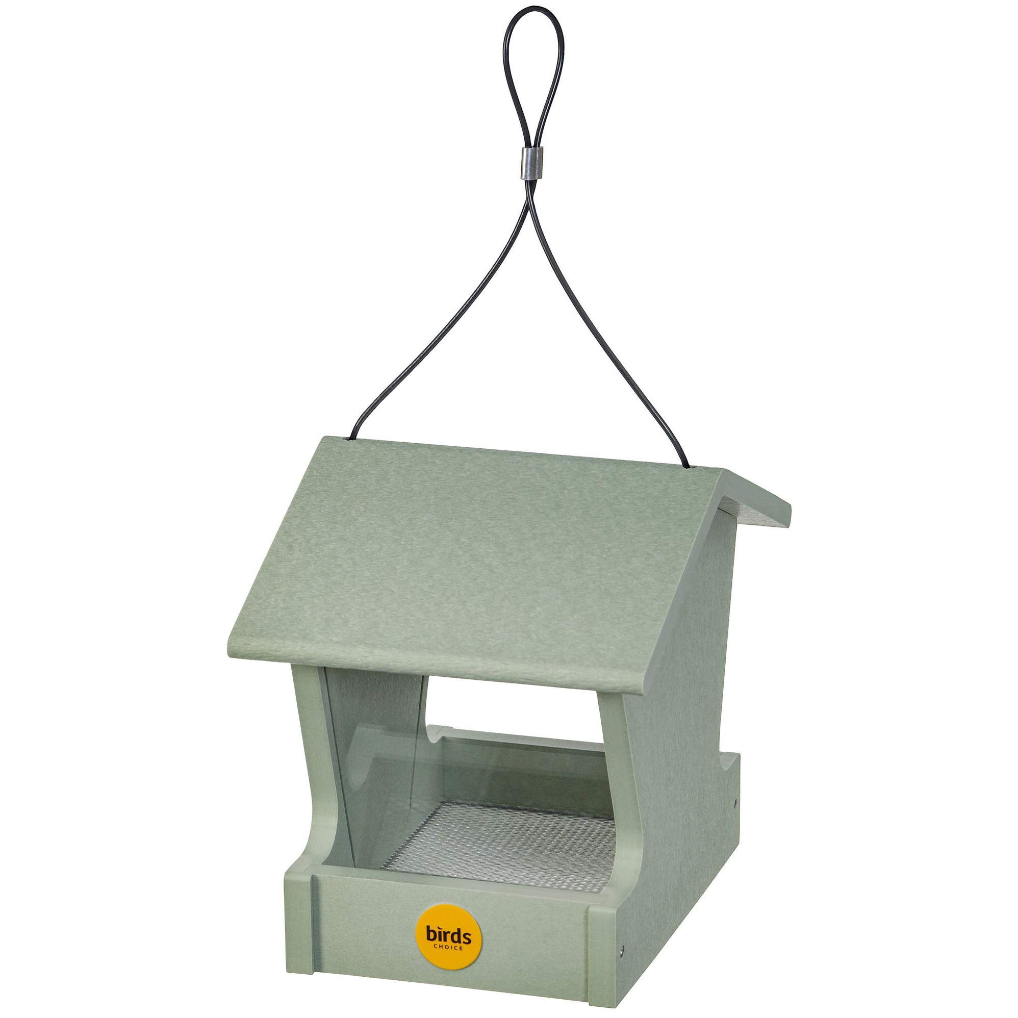 Birds Choice Hopper Feeder Recycled Plastic Sage Green 1.5# Capacity — priced per each; minimum 2; multiples of 2