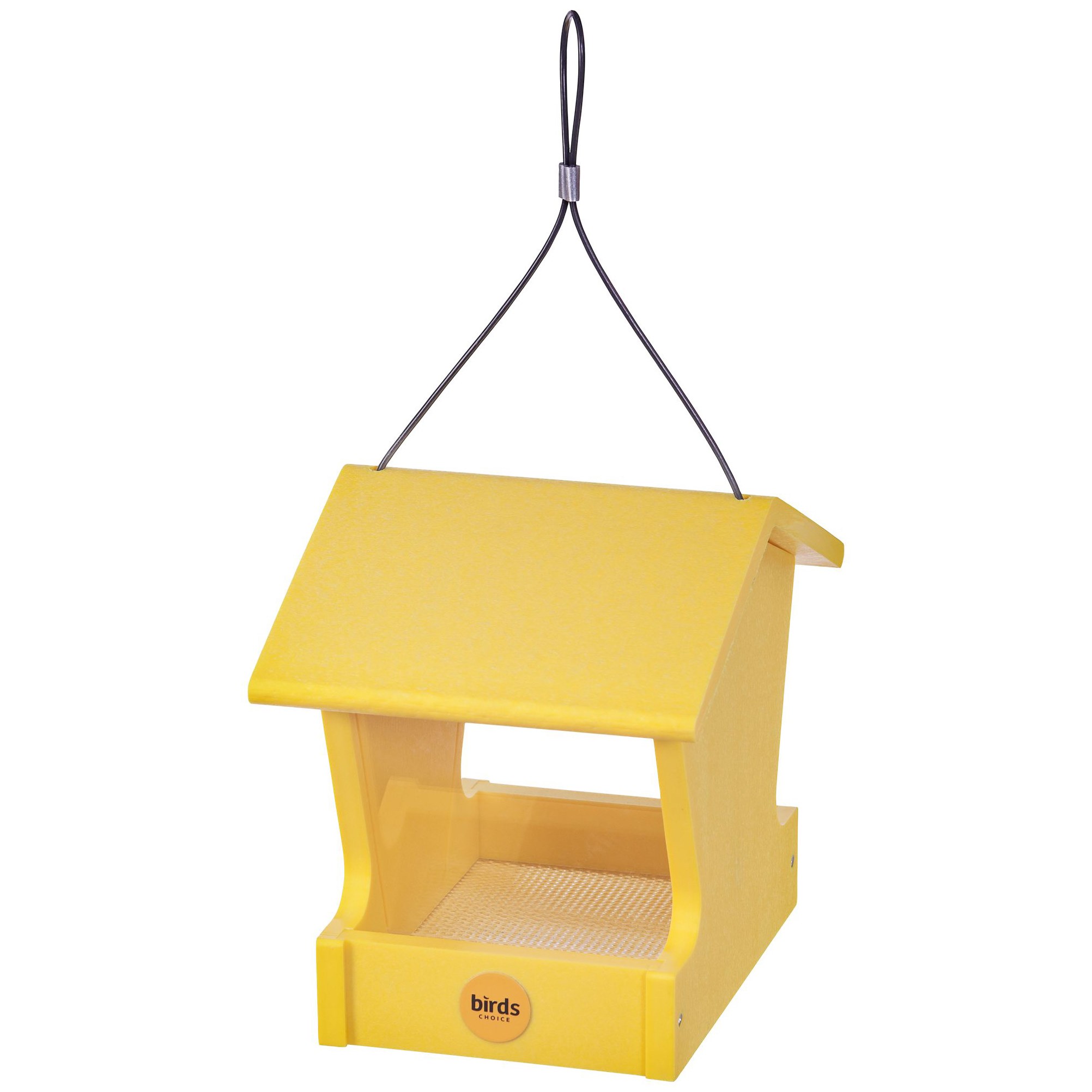 Birds Choice Hopper Feeder Recycled Plastic Yellow 1.5# Capacity — priced per each; minimum 2; multiples of 2