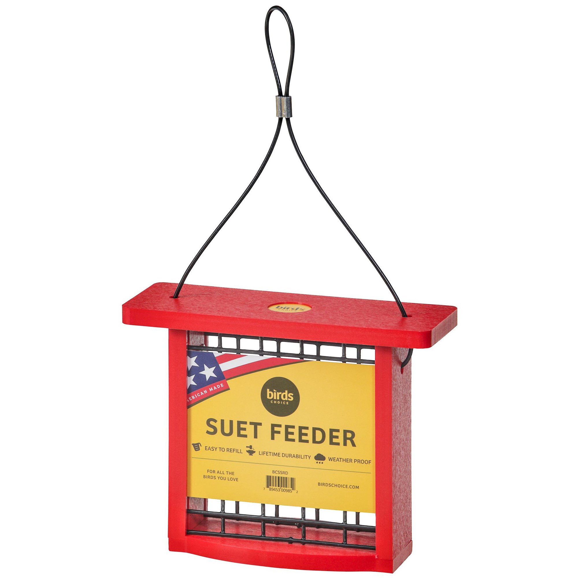 Birds Choice Suet Feeder Recycled Plastic Red — priced per each; minimum 4; multiples of 4