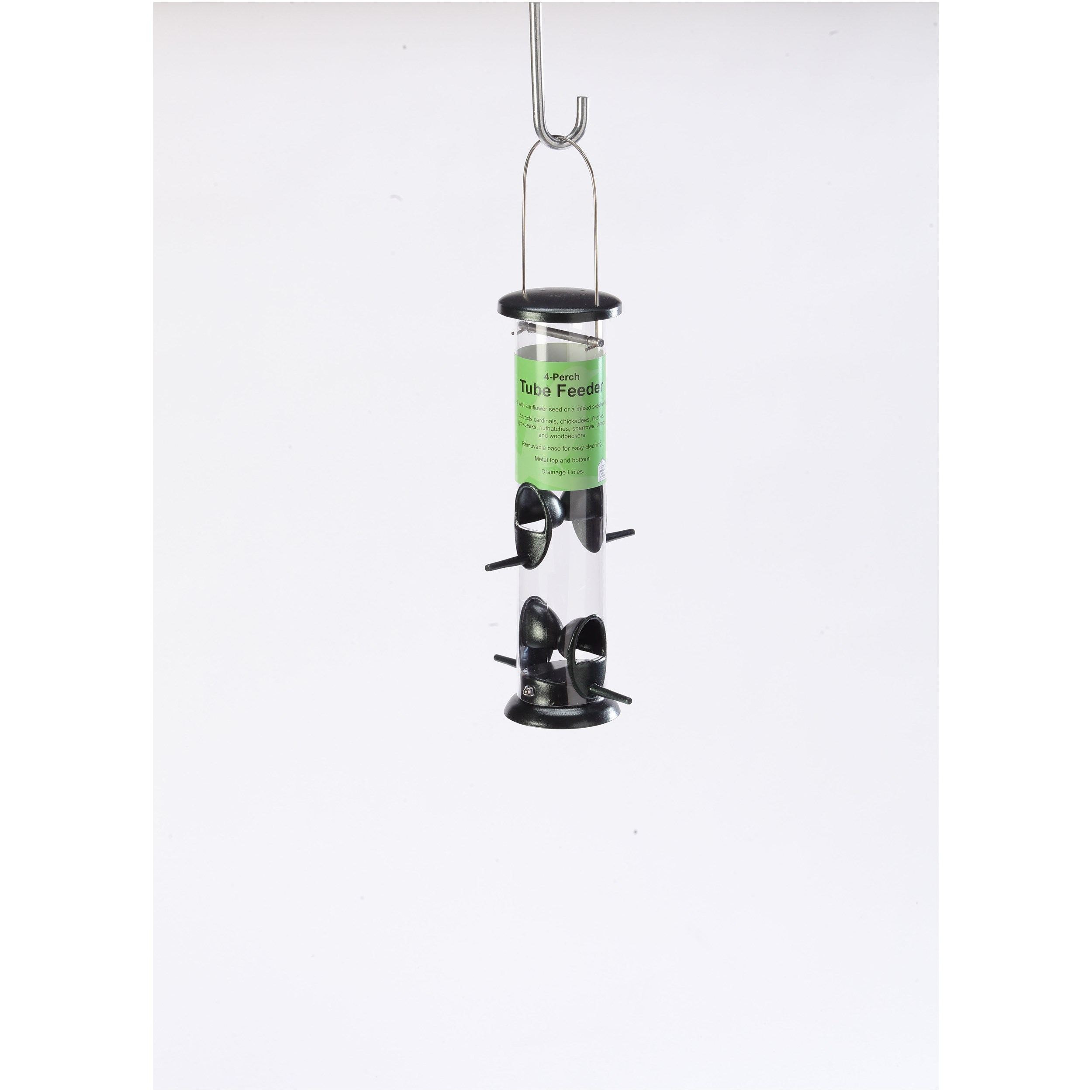 Birds Choice Large 4 Port Economy Tube Feeder Clear 3 Cup Capacity — priced per each; minimum 12; multiples of 12