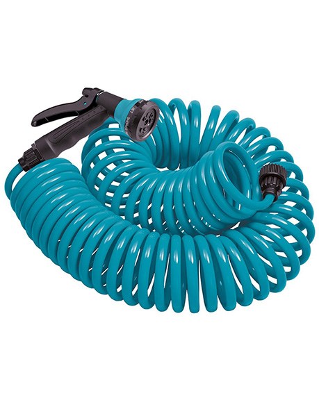 Orbit 50' Coil Hose with Nozzle Turquoise — priced per each; minimum 3; multiples of 3