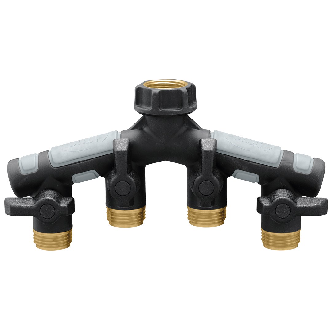 Orbit Pro Flo 4-Way Shut-Off Manifold — priced per each; minimum 6; multiples of 6