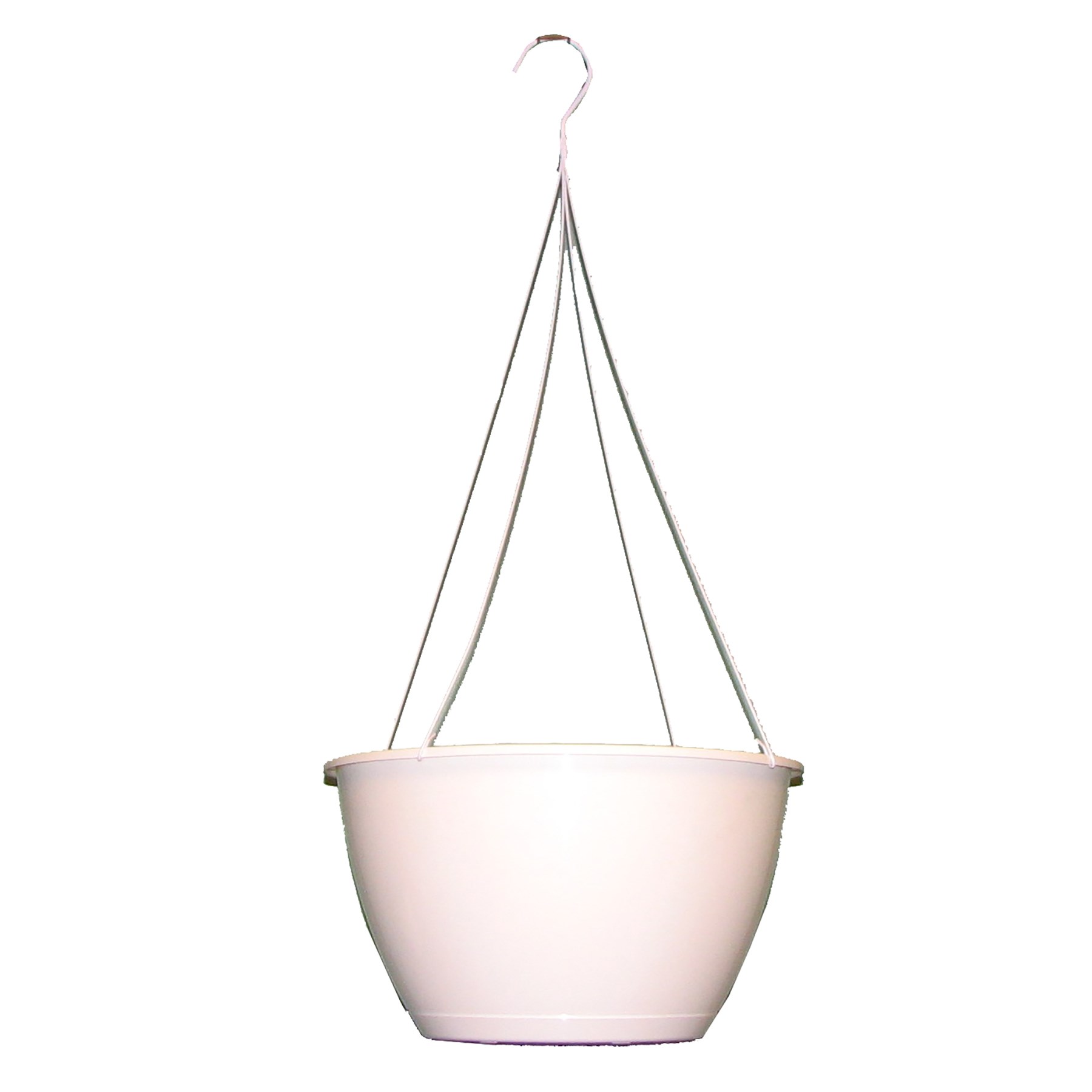 BLD 16.00 SL HANGING BASKET 16.00 X 9.75 18.9 L 5 GALLON WITH GREEN FLEX 26" HANGER WHITE — Case of 15