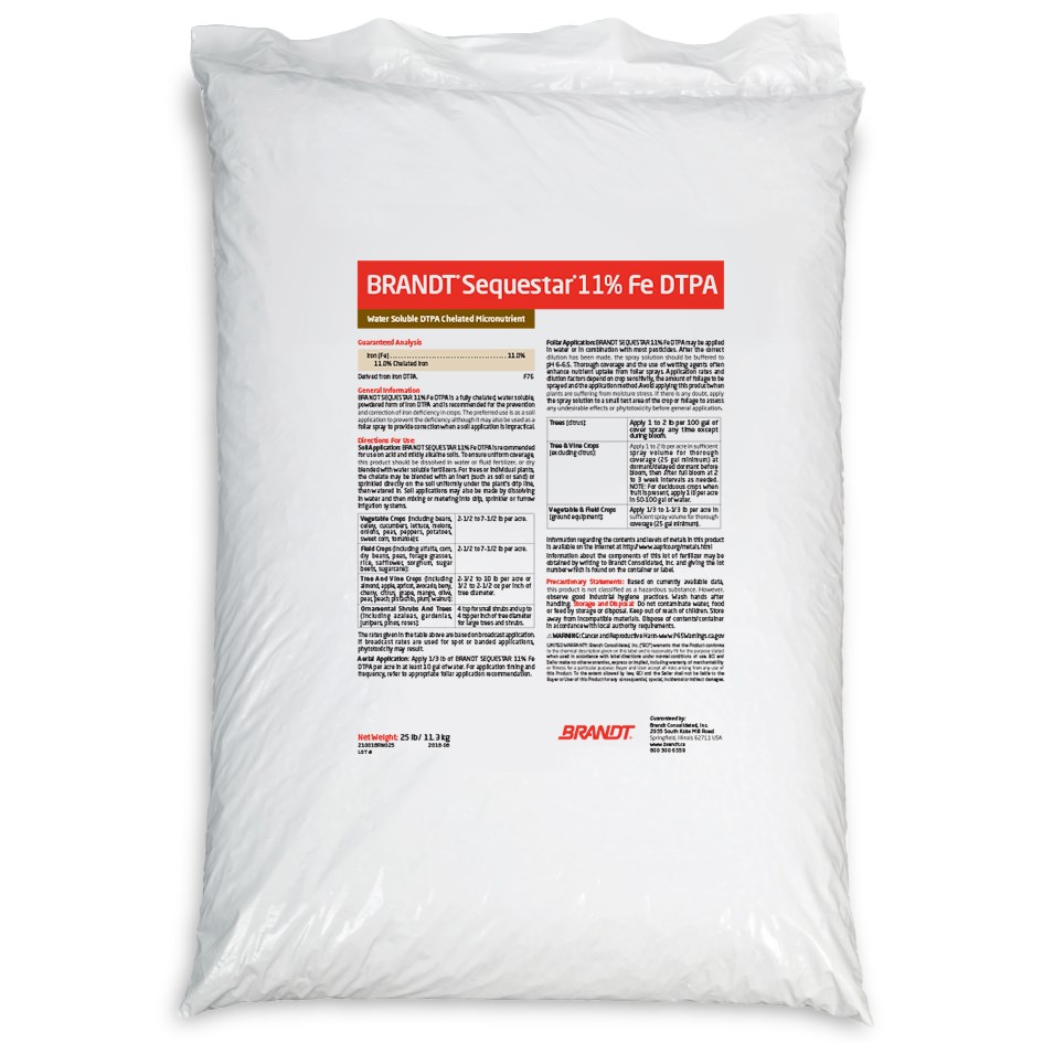 Brandt Sequestar Iron Chelate 11% Fe DTPA 25Lb ( Chelated Iron )