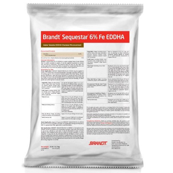 Brandt Sequestar Iron Chelate 6% Fe EDDHA 25Lb ( Chelated Iron ) ( Compare to Sprint 138 ) — Single Unit