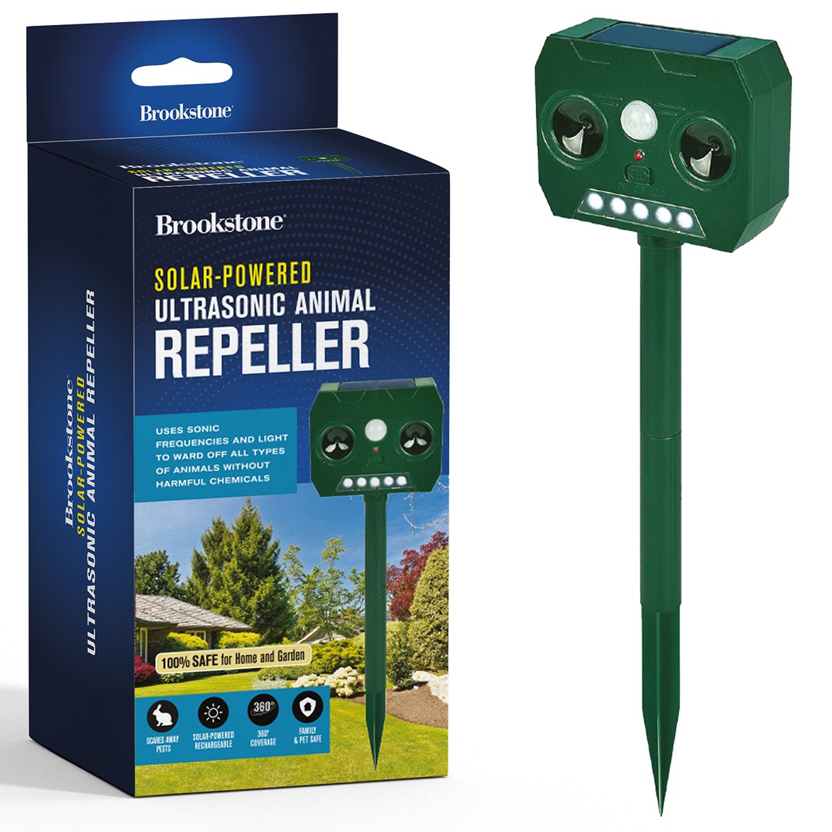 Brookstone Solar Powered Sonic Animal Repeller — priced per each; minimum 10; multiples of 10