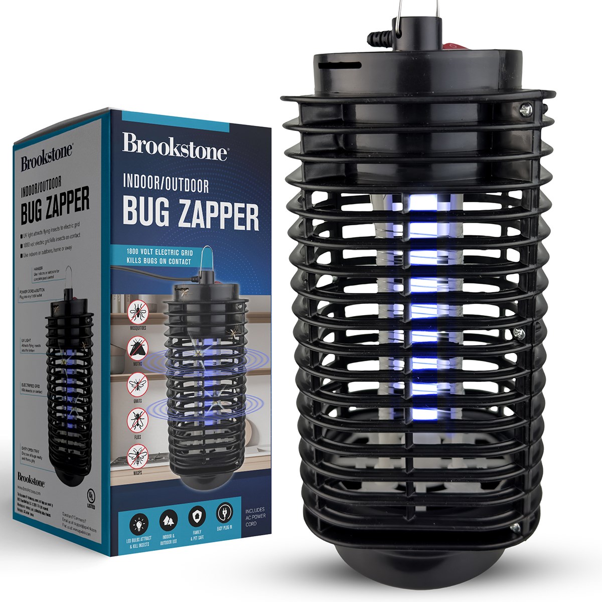Brookstone Indoor/ Outdoor Plug-in LED Lamp Bug Zapper