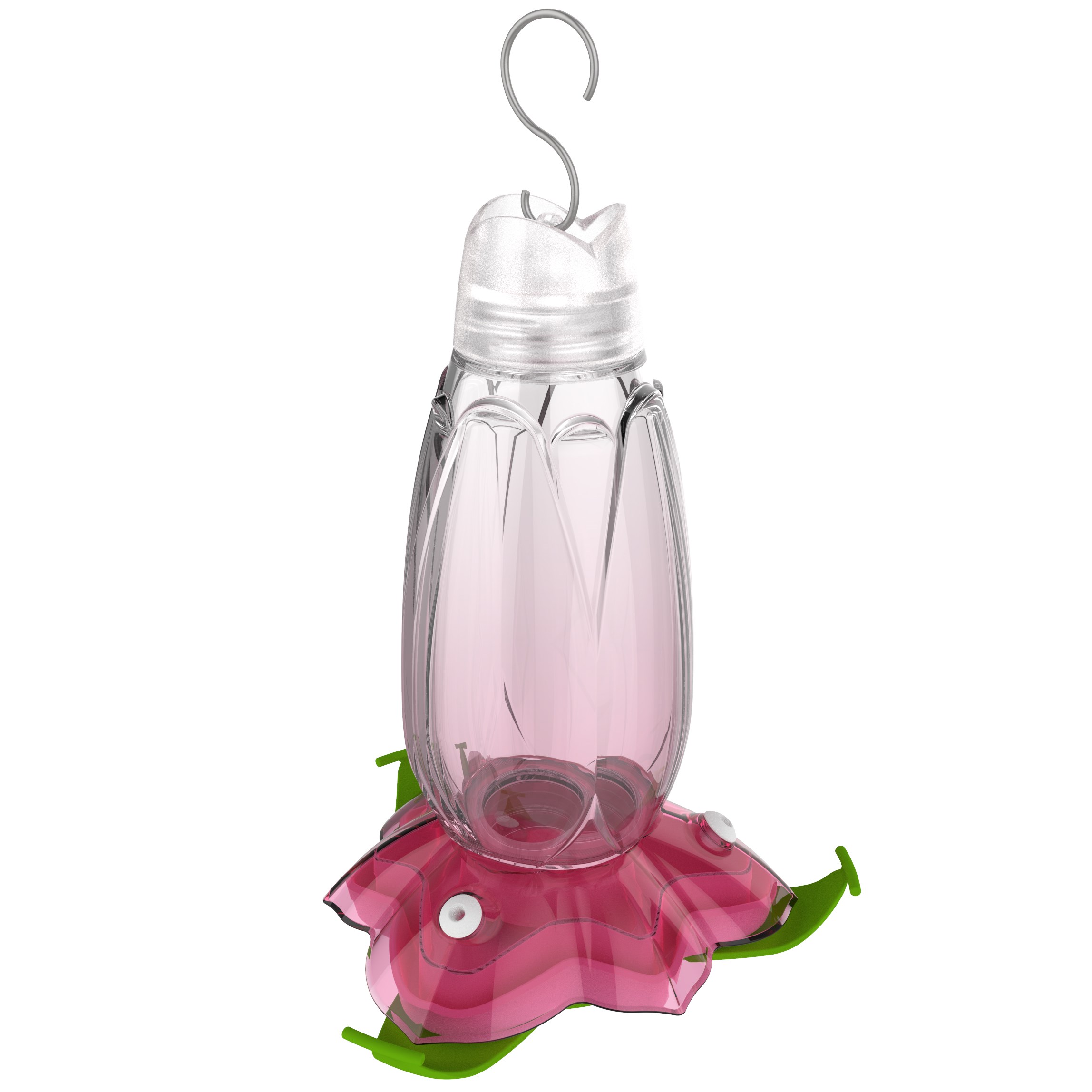 Classic 12oz Glass Floral Hummingbird Feeder Pink — priced per each; minimum 4; multiples of 4