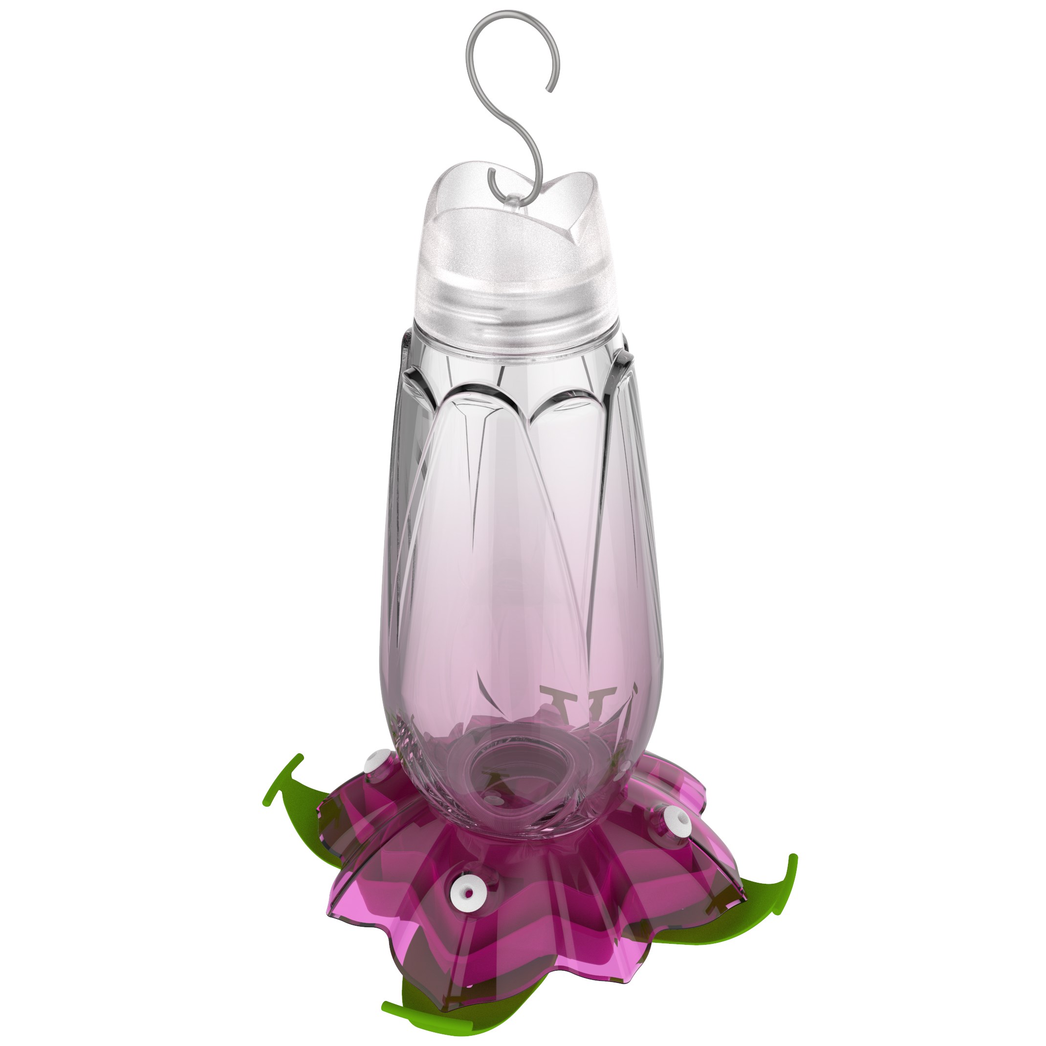 Classic 18oz Glass Floral Hummingbird Feeder Purple — priced per each; minimum 4; multiples of 4