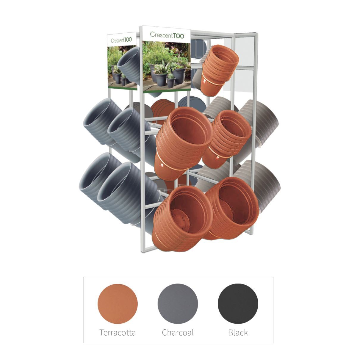 Crescent 360pc Round Emma Display Black/ Terra Cotta/ Charcoal