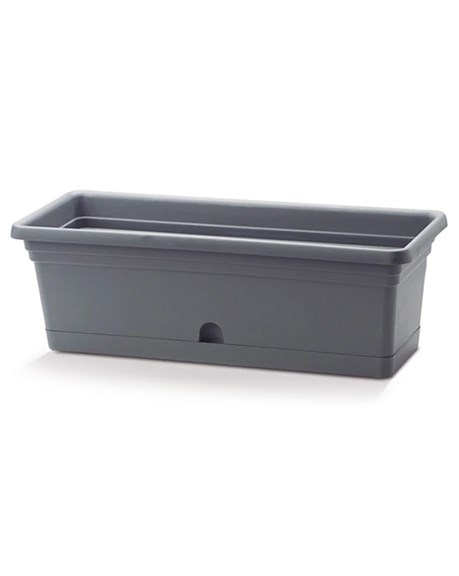 Crescent 16"x8" Emma Rectangle Planter Charcoal — priced per each; minimum 6; multiples of 6