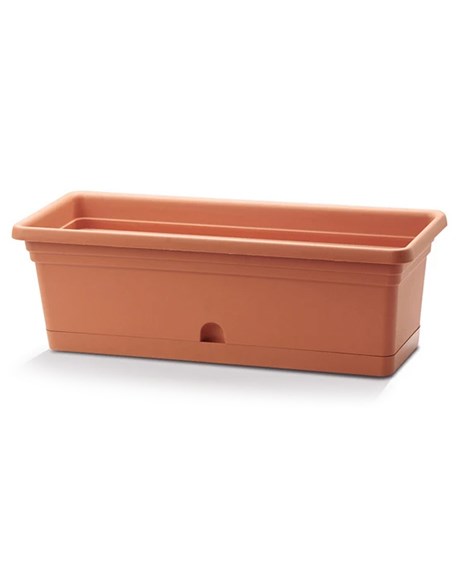 Crescent 20"x8" Rectangle Emma Planter Terra Cotta — priced per each; minimum 6; multiples of 6