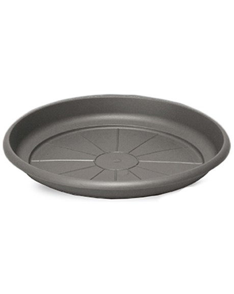 Crescent 5.5" Emma Saucer Charcoal — priced per each; minimum 12; multiples of 12