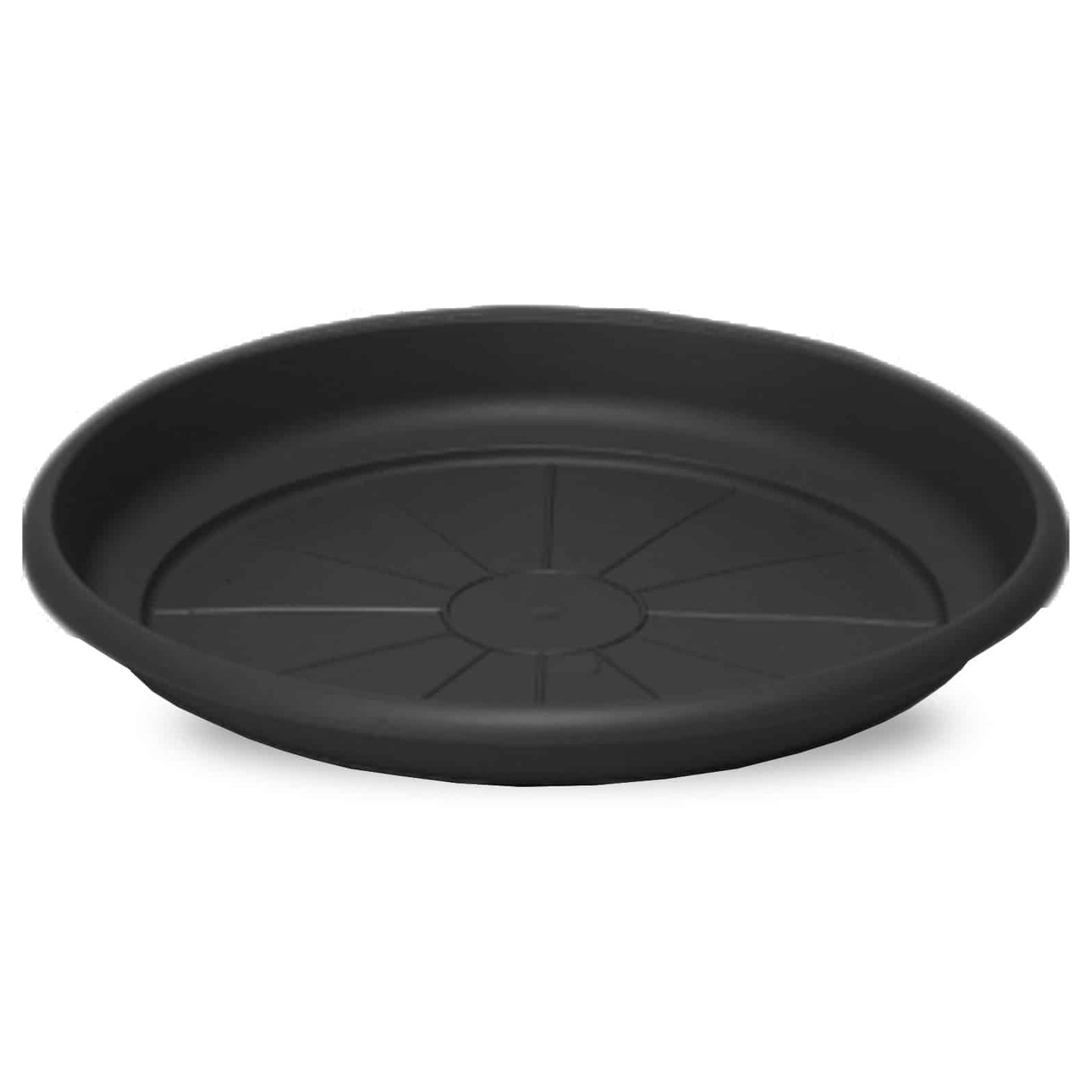 Crescent 7" Emma Saucer Black — priced per each; minimum 12; multiples of 12