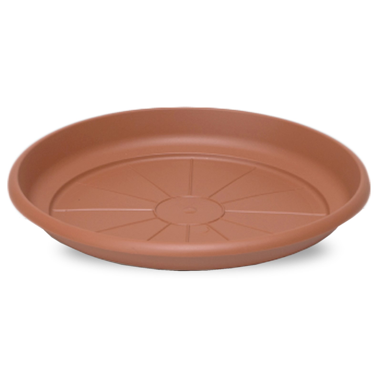 Crescent 8" Emma Saucer Terra Cotta — priced per each; minimum 12; multiples of 12