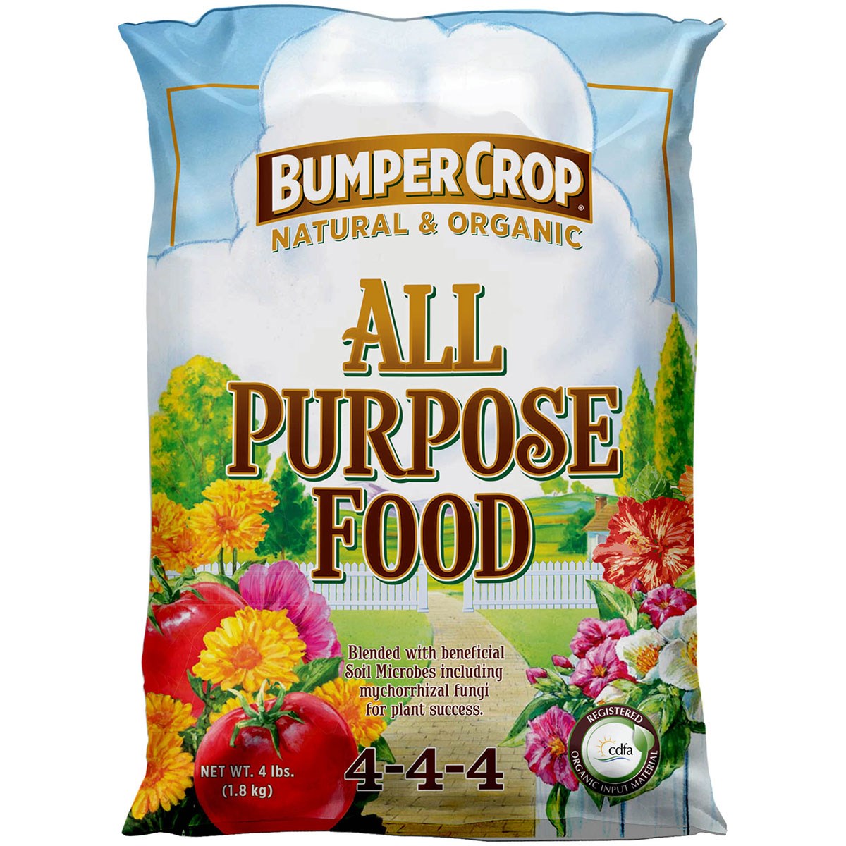 Master Nursery 4# Bumper Crop All Purpose 4-4-4 — priced per each; minimum 12; multiples of 12