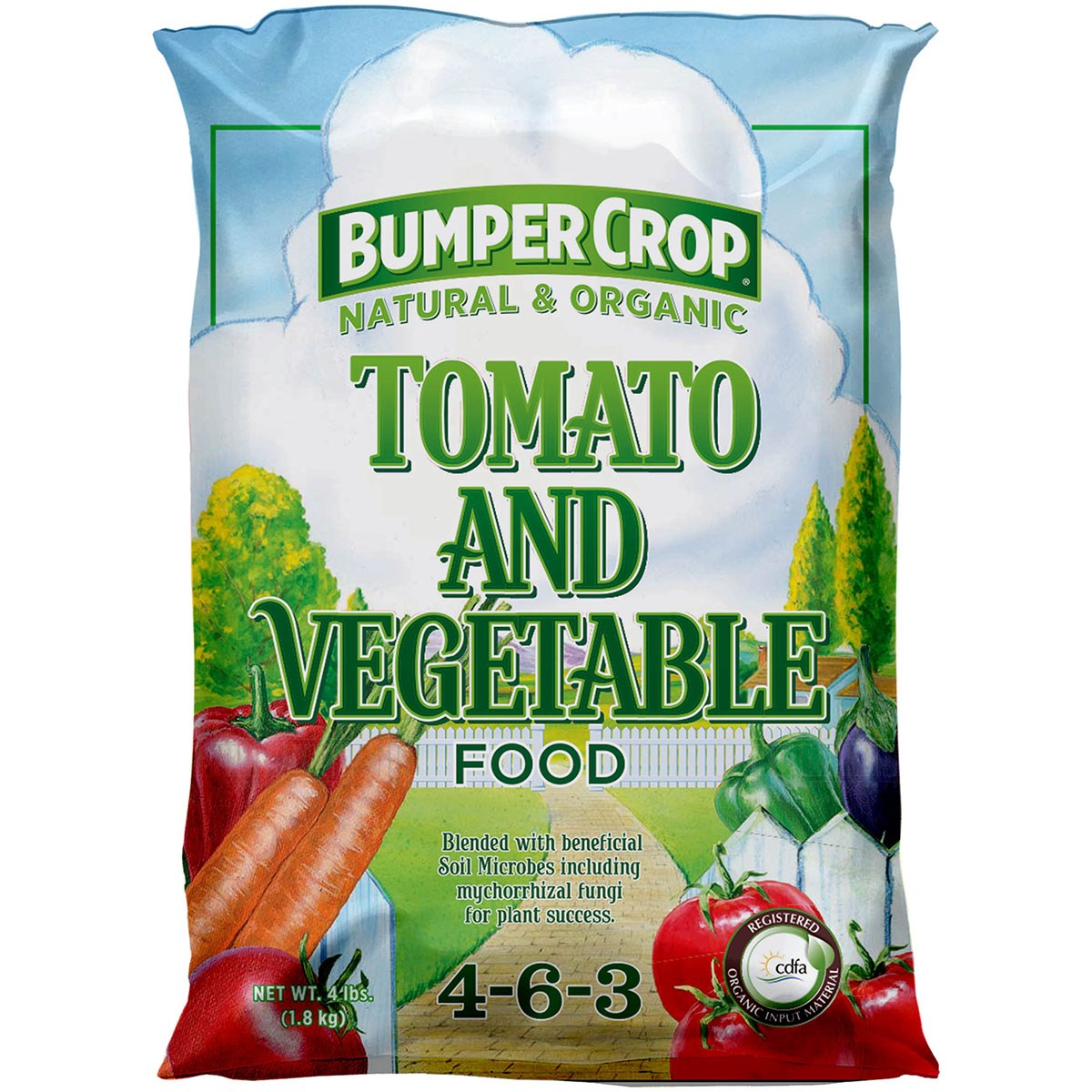 Master Nursery 4# Bumper Crop Tomato & Vegetable 4-6-3 — priced per each; minimum 12; multiples of 12