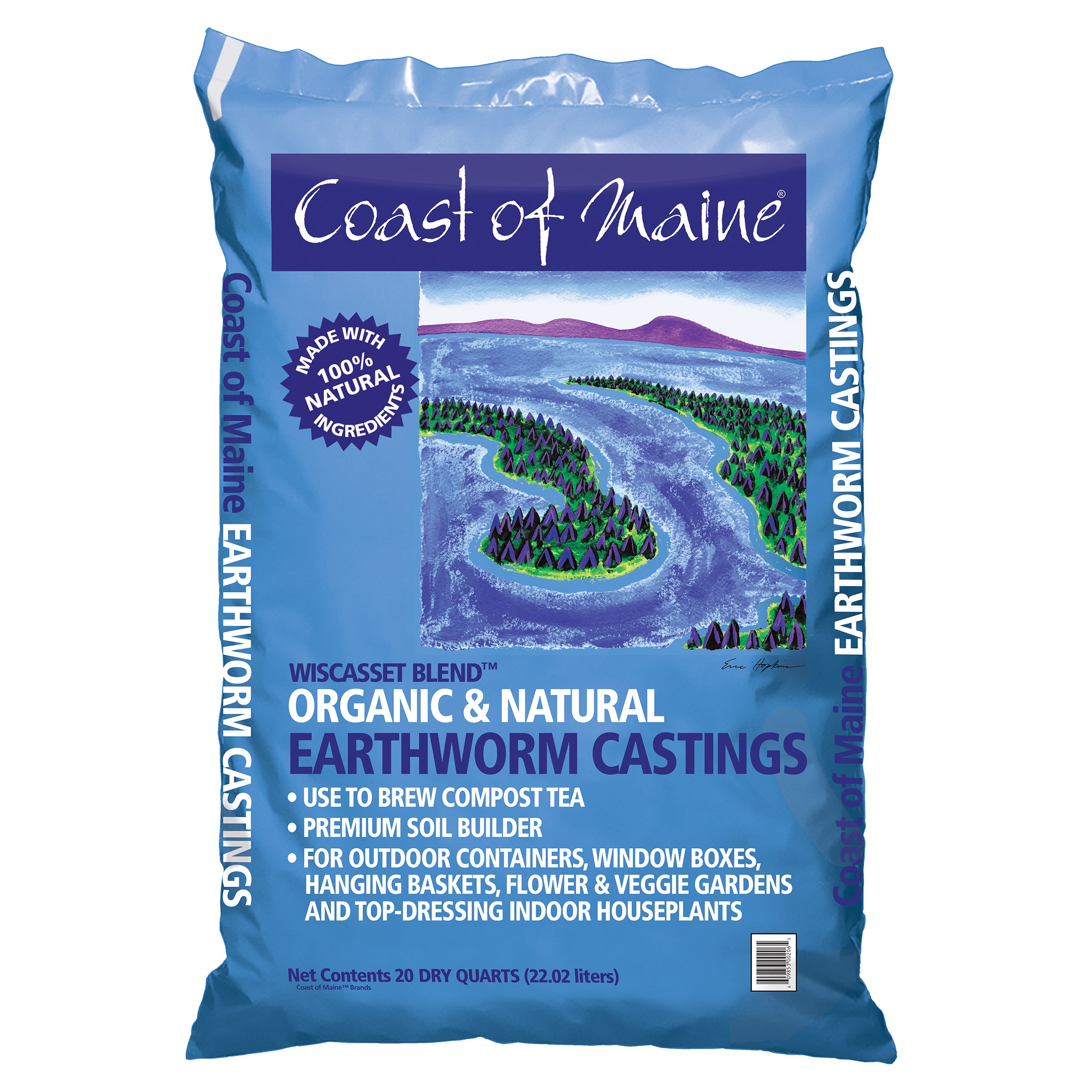 COM 20qt Wiscasset Earthworm Castings — priced per each; minimum 5; multiples of 5