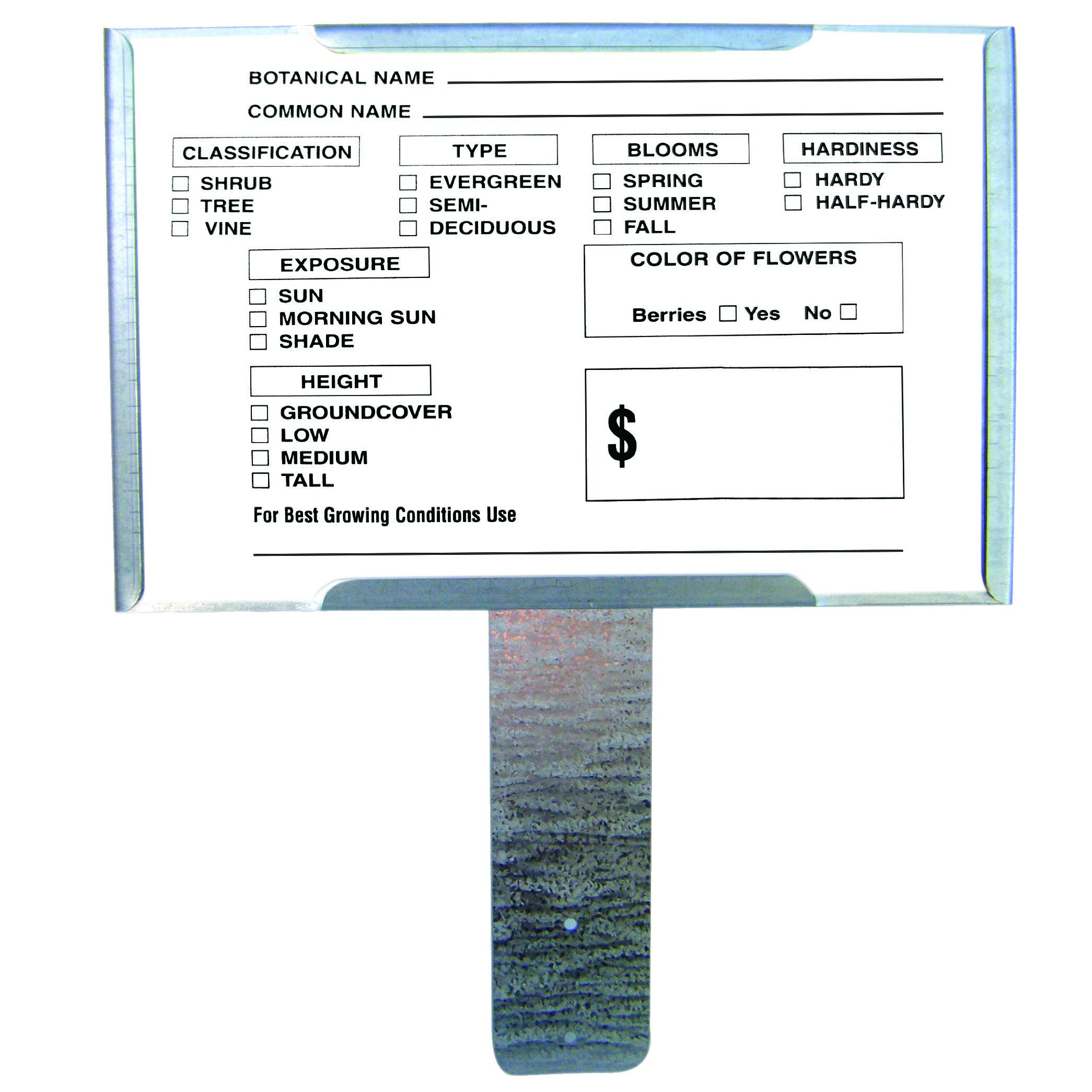 Colmet 7"x5" Plant Info Card 25pk — Pack of 25