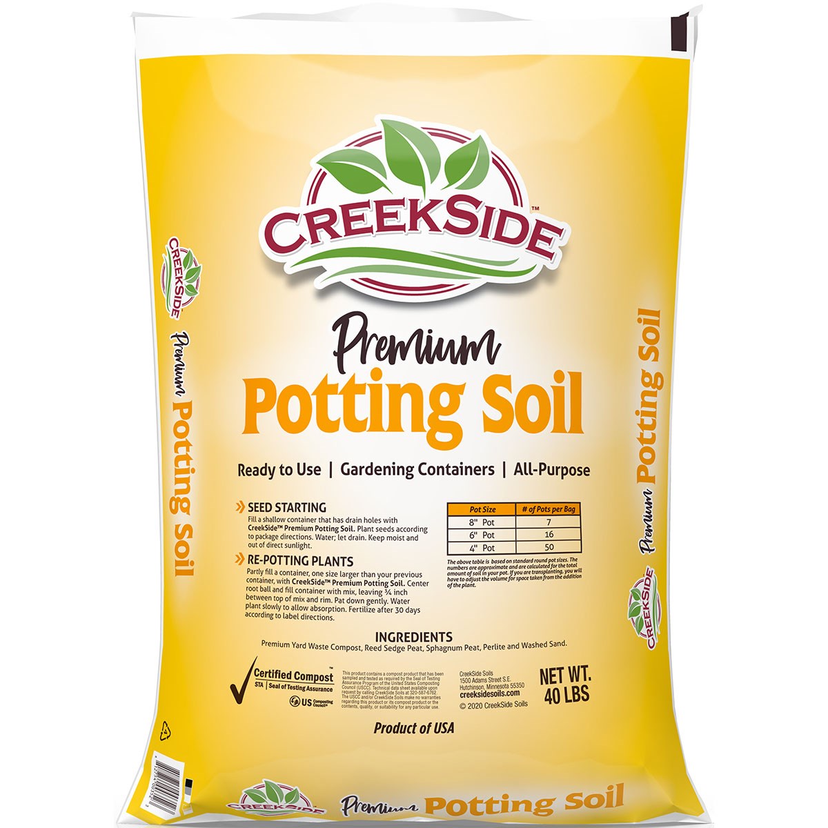 Creekside All Purpose Potting Soil 40LB — priced per each; minimum 60; multiples of 60