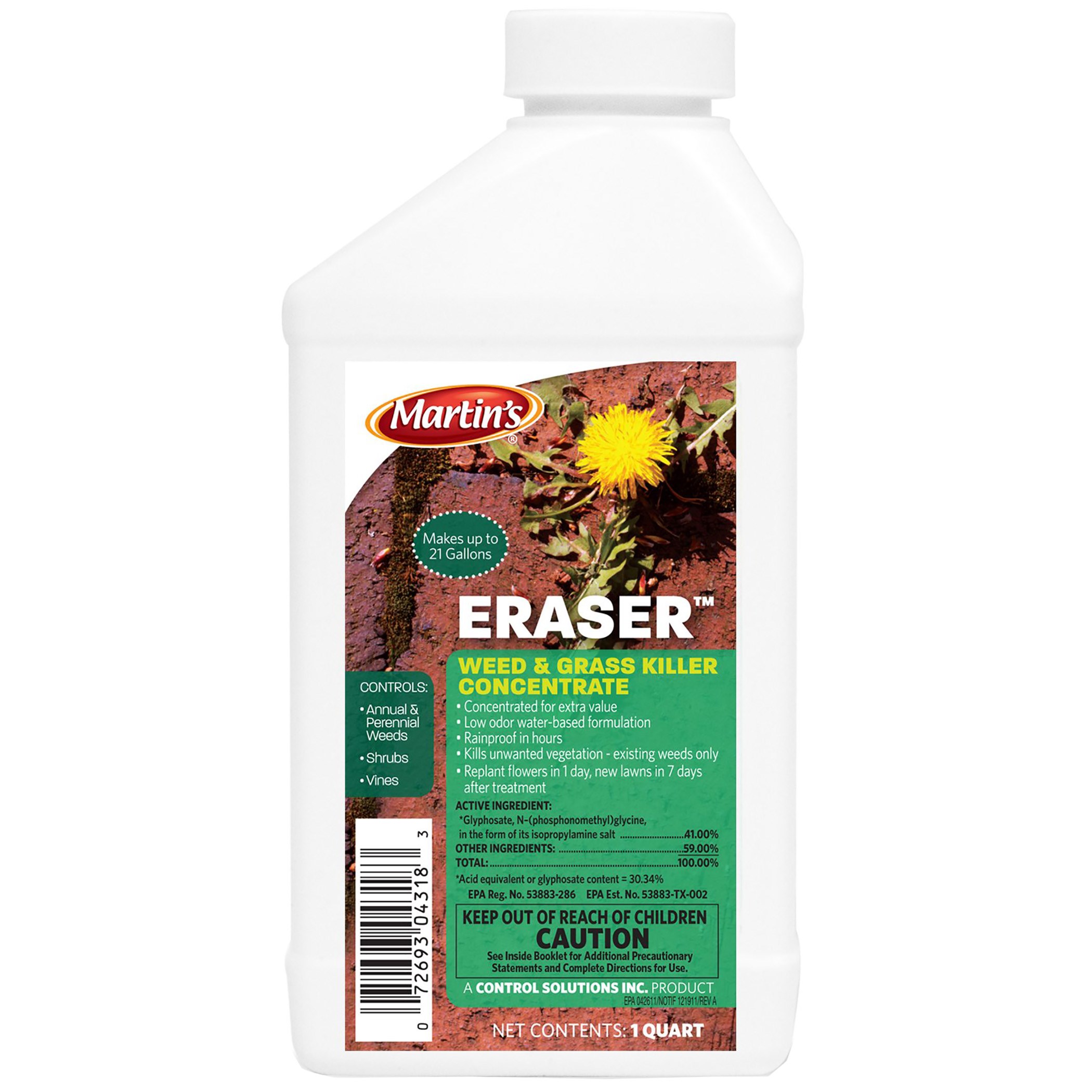 Martin's 32oz Eraser 41% Glyphosate — priced per each; minimum 6; multiples of 6