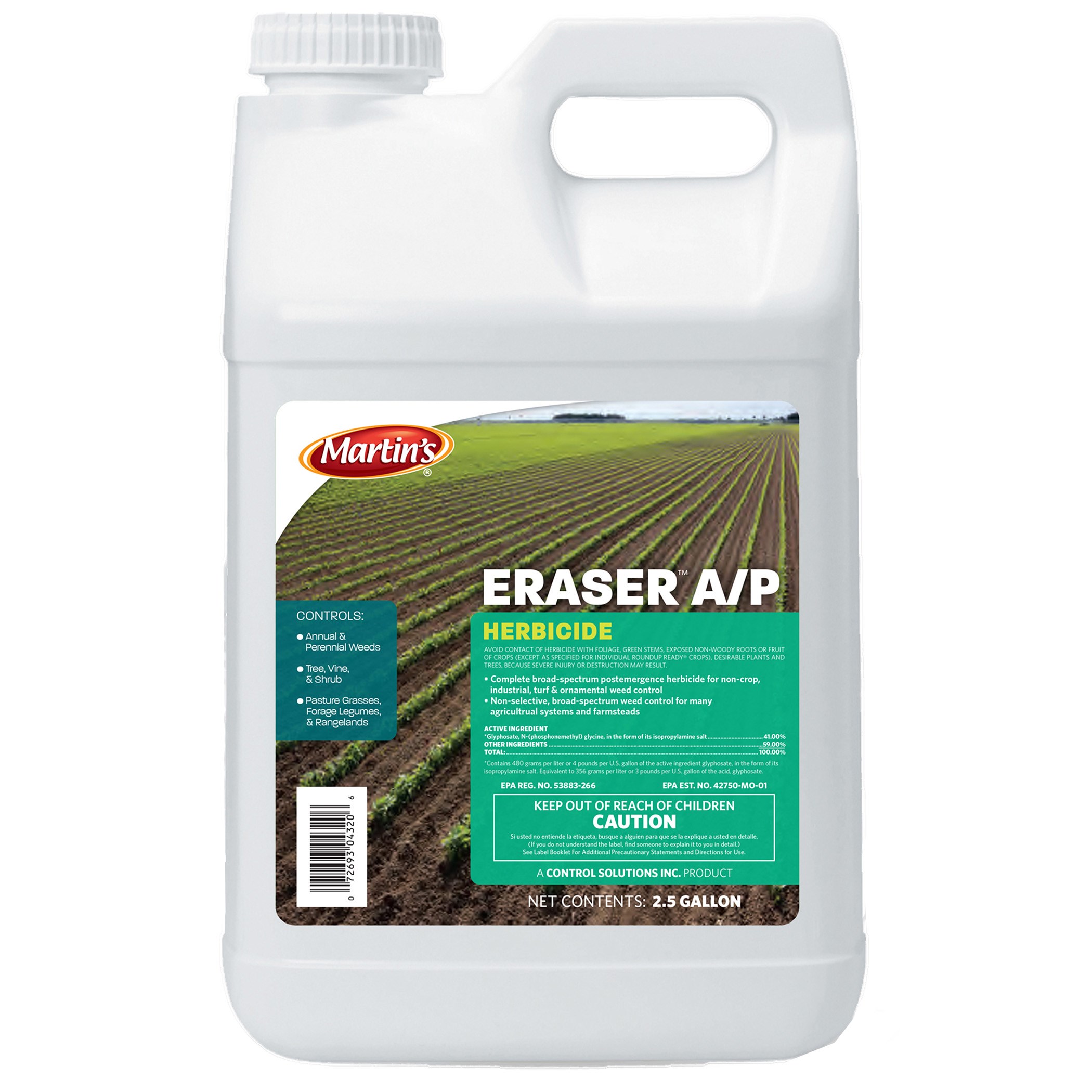 Martin's 2.5gal Eraser A/P 41% Glyphosate — priced per each; minimum 2; multiples of 2