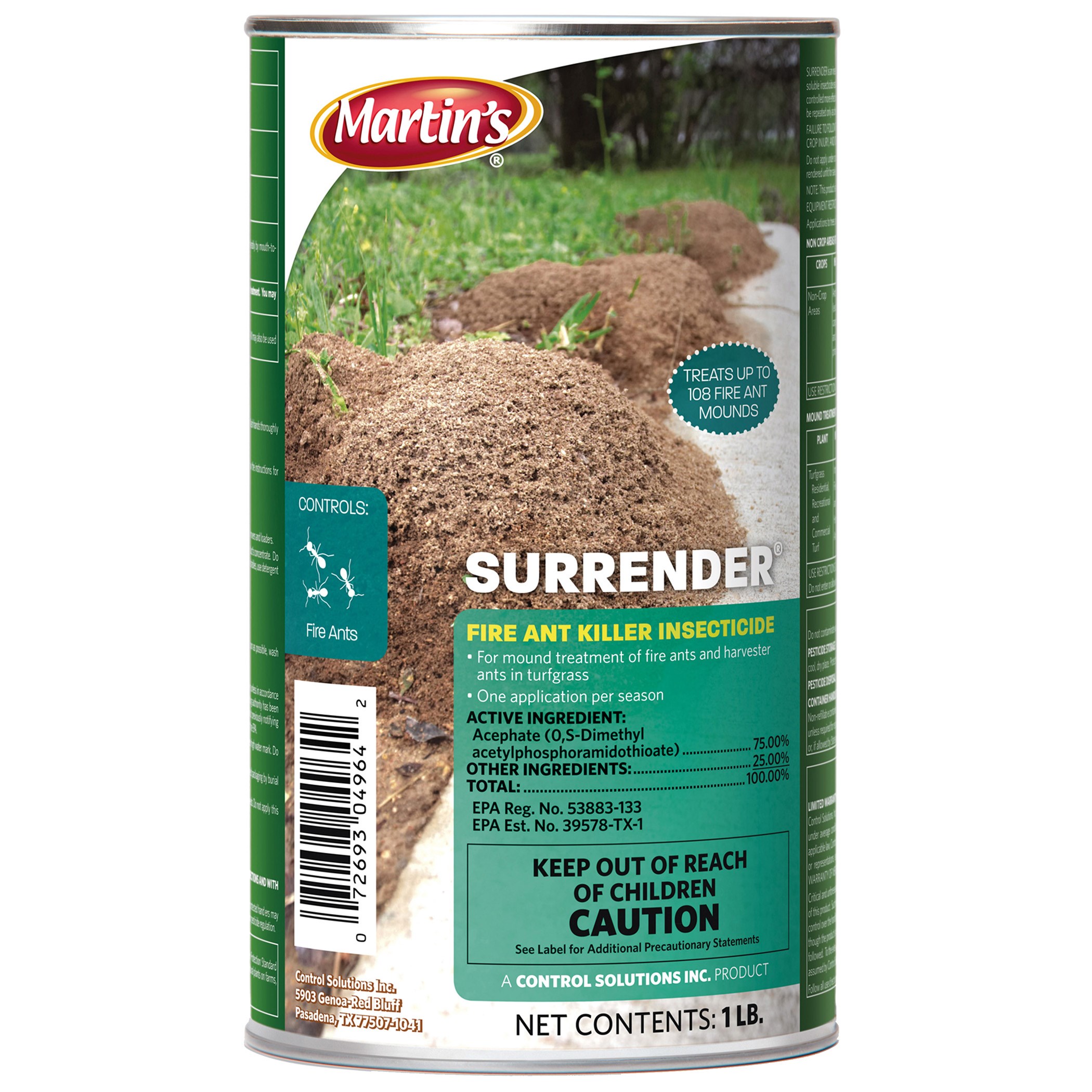 Martin's 1lb Surrender Fire Ant Killer — priced per each; minimum 12; multiples of 12