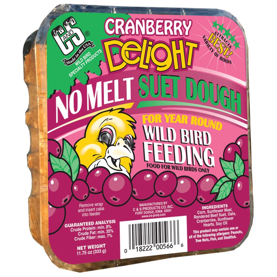C&S 11.75oz Cranberry Delight No Melt Suet Dough — priced per each; minimum 8; multiples of 8