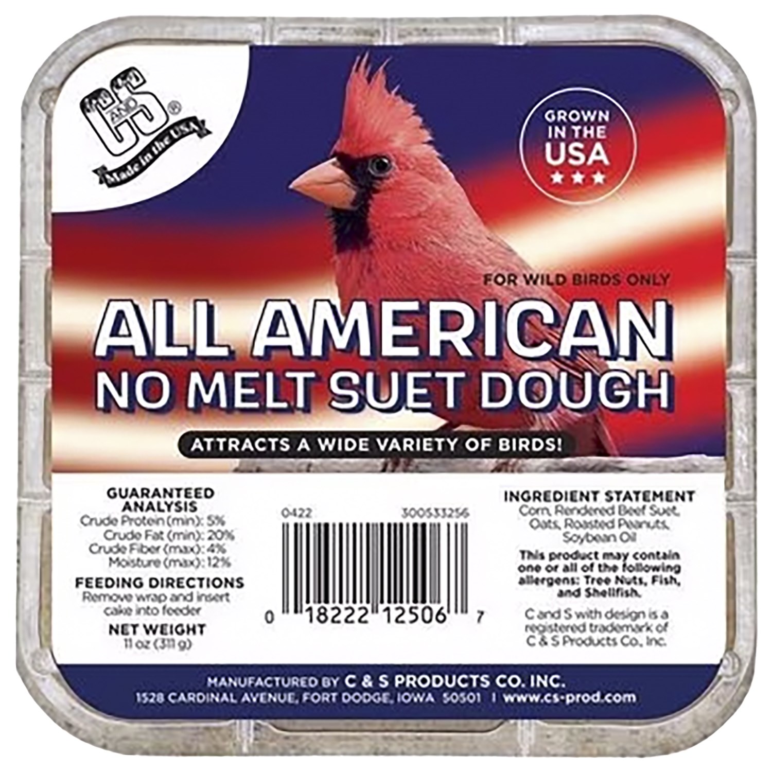 C&S Single Suet Cake No Melt Dough All American — priced per each; minimum 12; multiples of 12