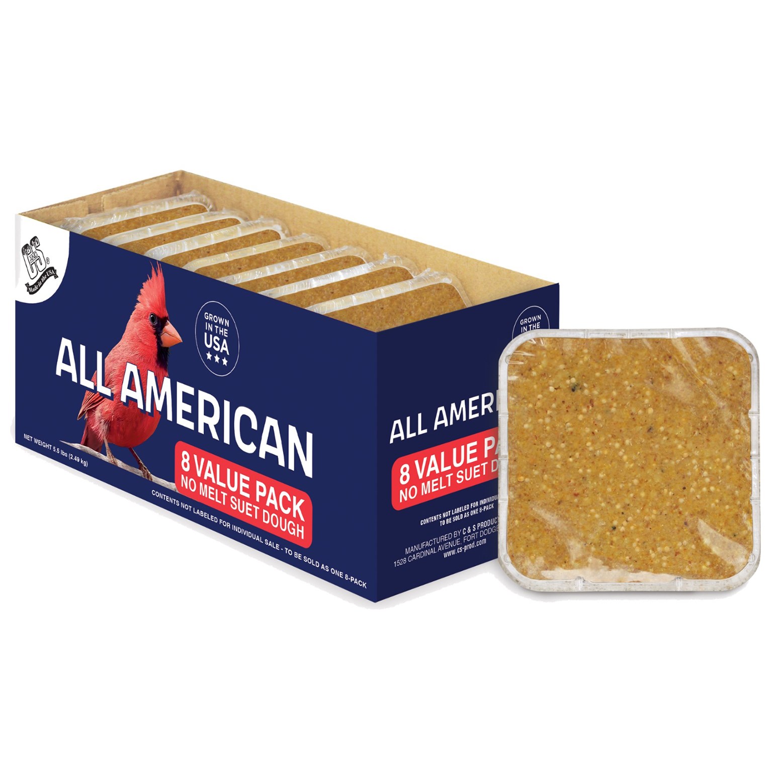 C&S 8pk Suet Cakes No Melt Dough All American