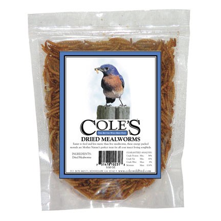 Coles 9.15oz Dried Mealworms Large — priced per each; minimum 4; multiples of 4